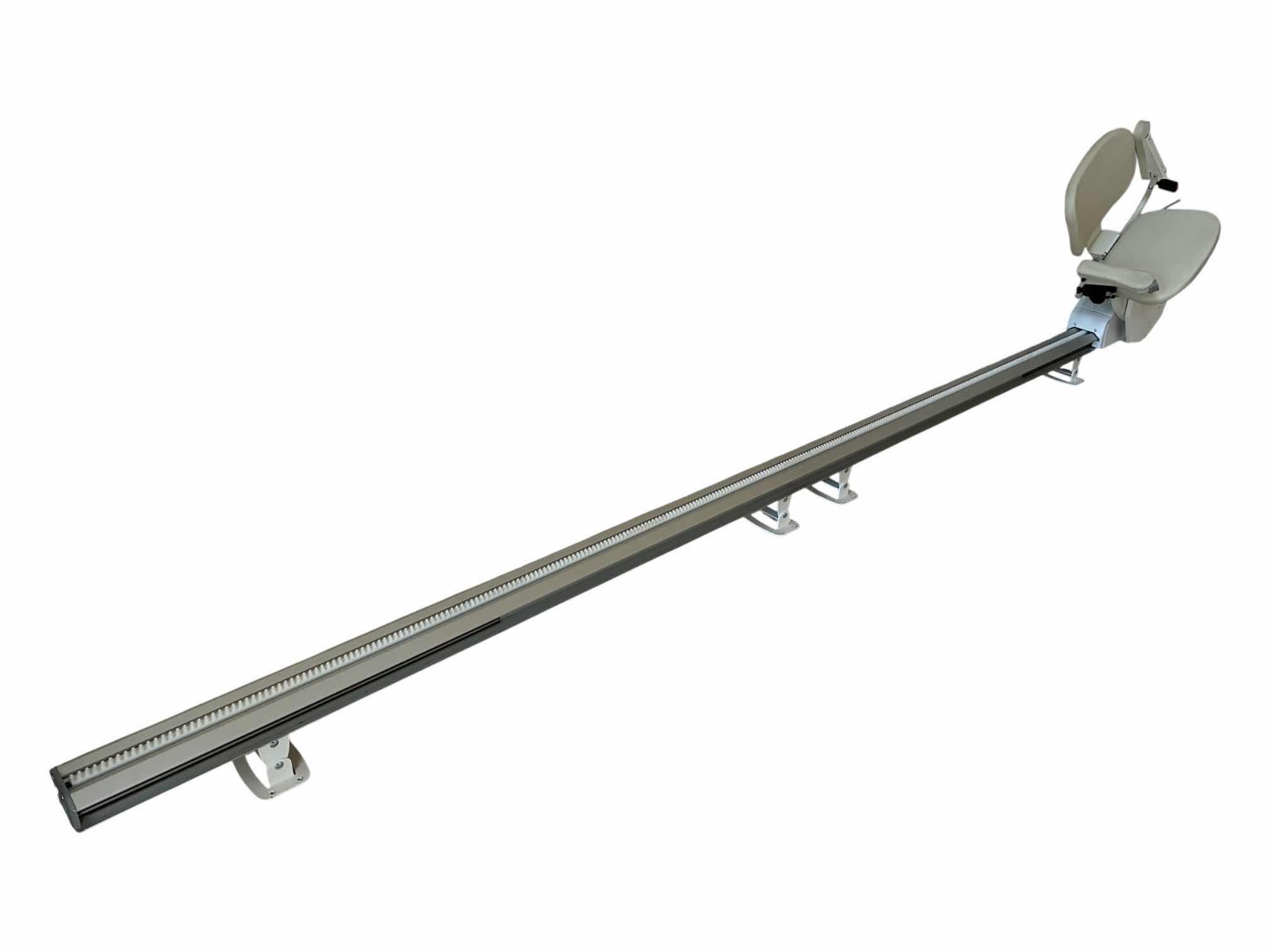 Photo 1 of AMERIGLIDE RAVE-2 STAIR LIFT W 2 REMOTES, MANUAL, HARDWARE KIT. RAVE-II-KNT 175“ X 11.5“ H42“ $3274