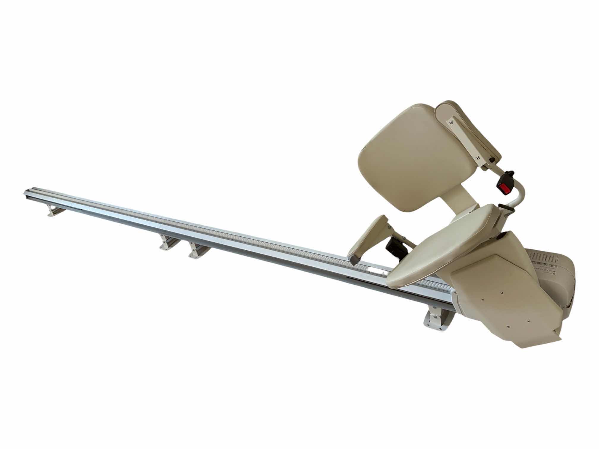 Photo 1 of AMERIGLIDE RAVE-2 STAIR LIFT W 2 REMOTES, MANUAL, HARDWARE KIT. RAVE-II-KNT 175“ X 11.5“ H42“ $3274