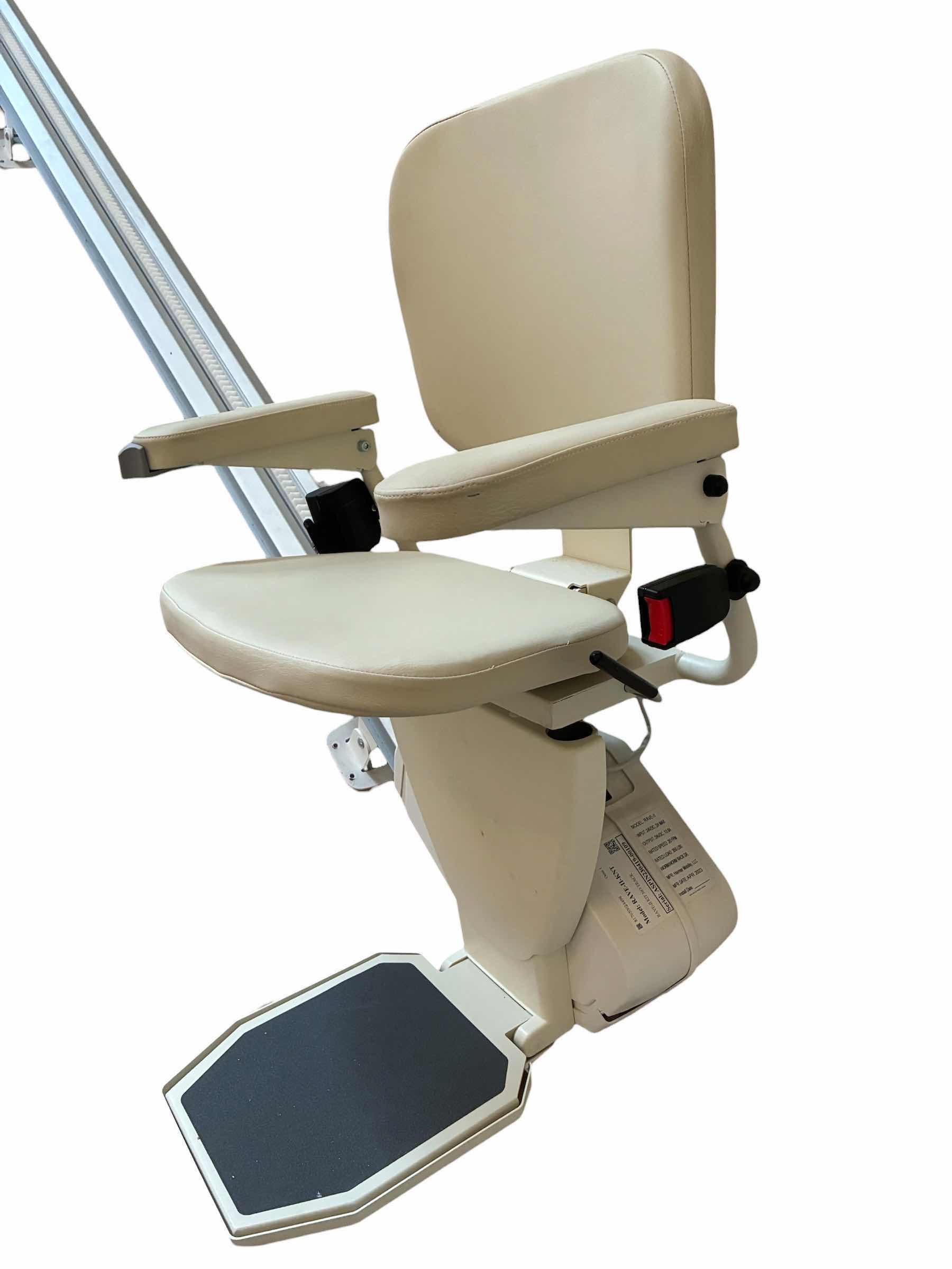 Photo 1 of AMERIGLIDE RAVE-2 STAIR LIFT W 2 REMOTES, MANUAL, HARDWARE KIT. RAVE-II-KNT 175“ X 11.5“ H42“ $3274