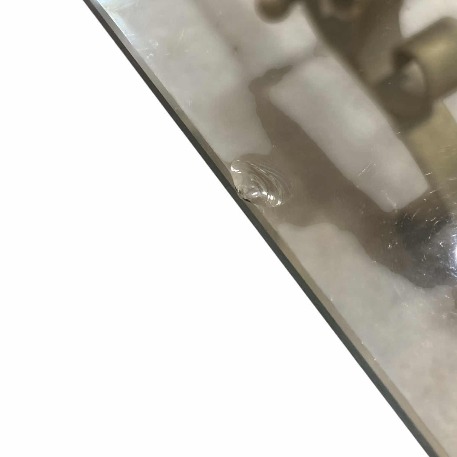 Photo 1 of MID CENTURY MODERN GILT WROUGHT IRON SCROLL HOLLYWOOD REGENCY GLASS TOP COFFEE TABLE IN GOLD FINISH 23.75” X 57.75” H15.25”