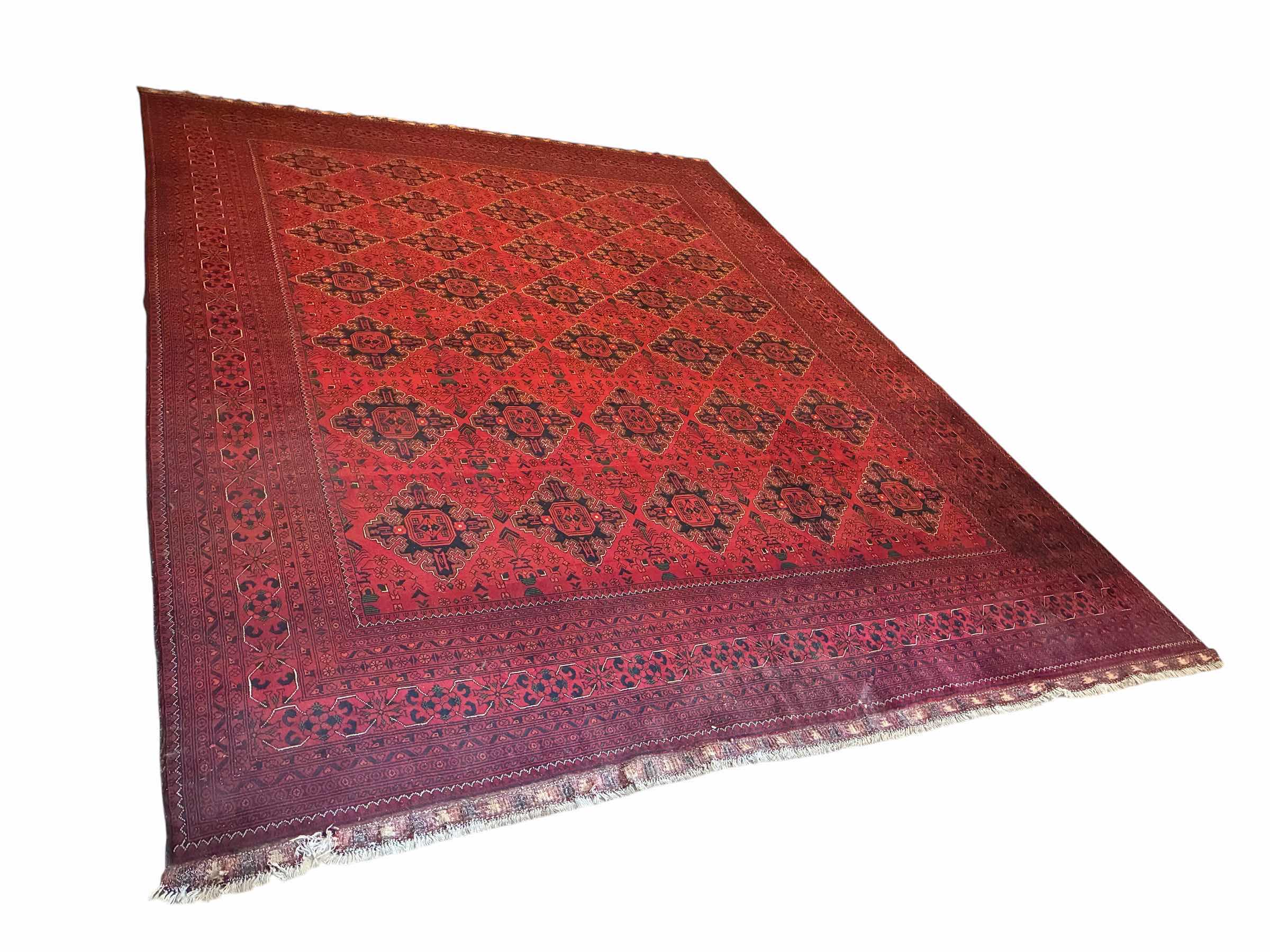Photo 1 of LAISAH BLACK/RED AFGHAN AREA RUG 118” X 158”
