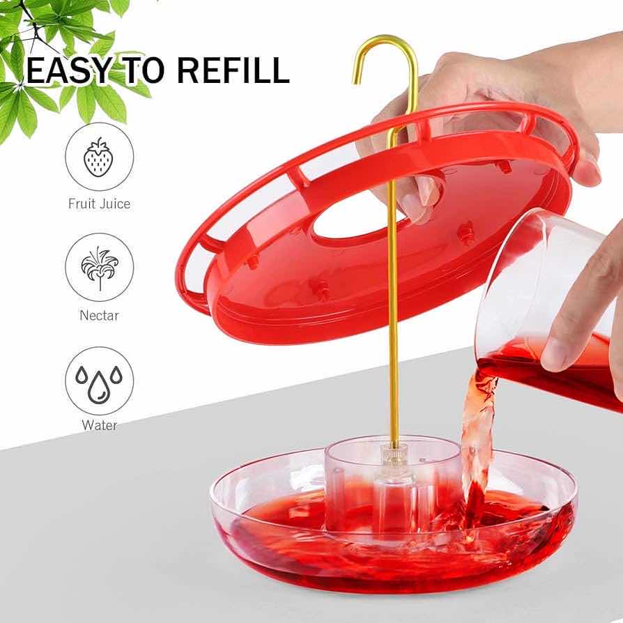Photo 1 of CASE OF 20 HOME-X HUMMINGBIRD FEEDERS FOR OUTDOOR HANGING BIRD FEEDER WITH 4 FEEDING PORTS HEAVY-DUTY PLASTIC HUMMINGBIRD FEEDER WITH ALLOY STEEL HANGING ROD