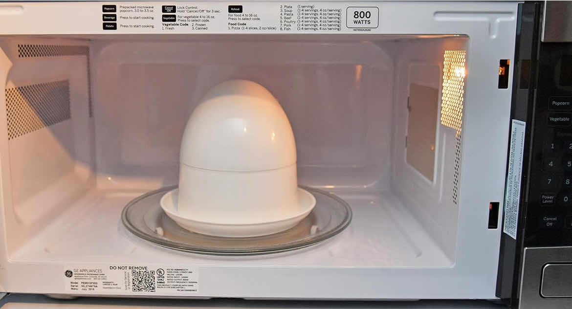 Photo 1 of CASE OF 6 HOME-X MICROWAVE EGG BOILER WITH SAUCER FOR HARD-BOILED OF SOFT-BOILED EGGS DISHWASHER SAFE UP TO 4 EGGS