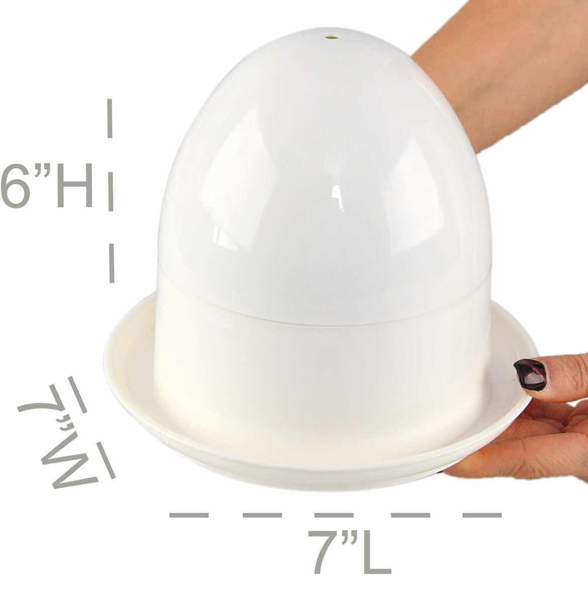 Photo 1 of CASE OF 6 HOME-X MICROWAVE EGG BOILER WITH SAUCER FOR HARD-BOILED OF SOFT-BOILED EGGS DISHWASHER SAFE UP TO 4 EGGS
