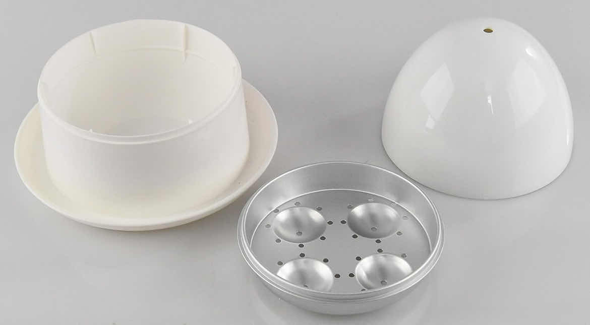Photo 1 of CASE OF 6 HOME-X MICROWAVE EGG BOILER WITH SAUCER FOR HARD-BOILED OF SOFT-BOILED EGGS DISHWASHER SAFE UP TO 4 EGGS