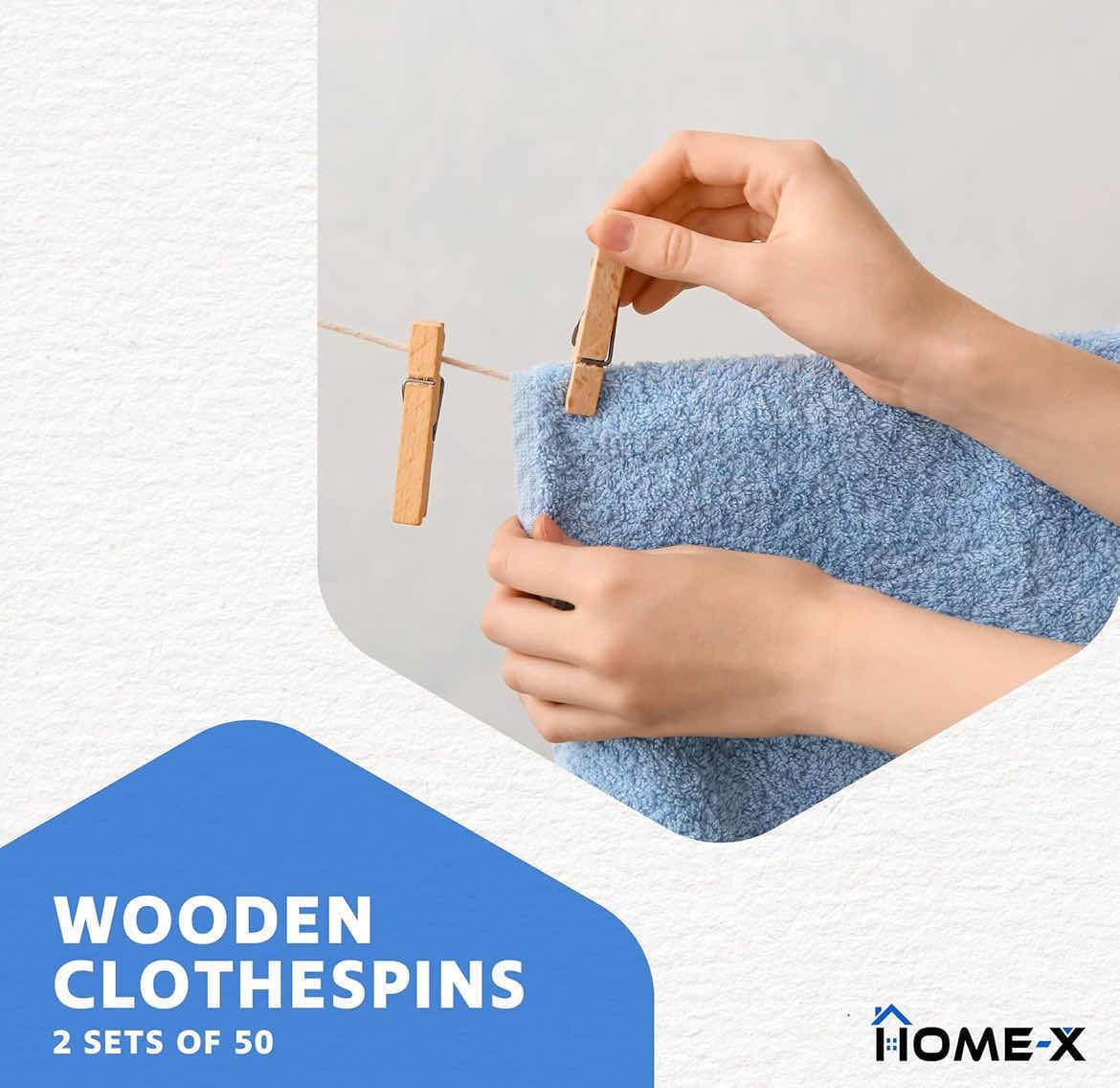 Photo 1 of CASE OF HOME-X WOODEN CLOTHESPINS 100 PCS PER SET/15 SETS PER CASE (1,500 CLOTHESPINS PER CASE)