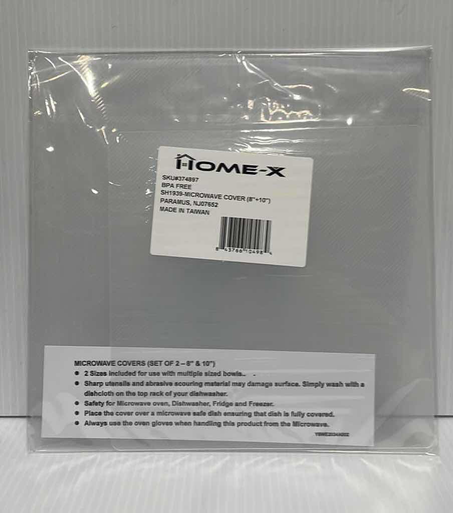 Photo 1 of CASE OF 144 HOME-X FLAT MICROWAVE COVER/SPLATTER GUARD SET OF 2 1-8” & 1-10”