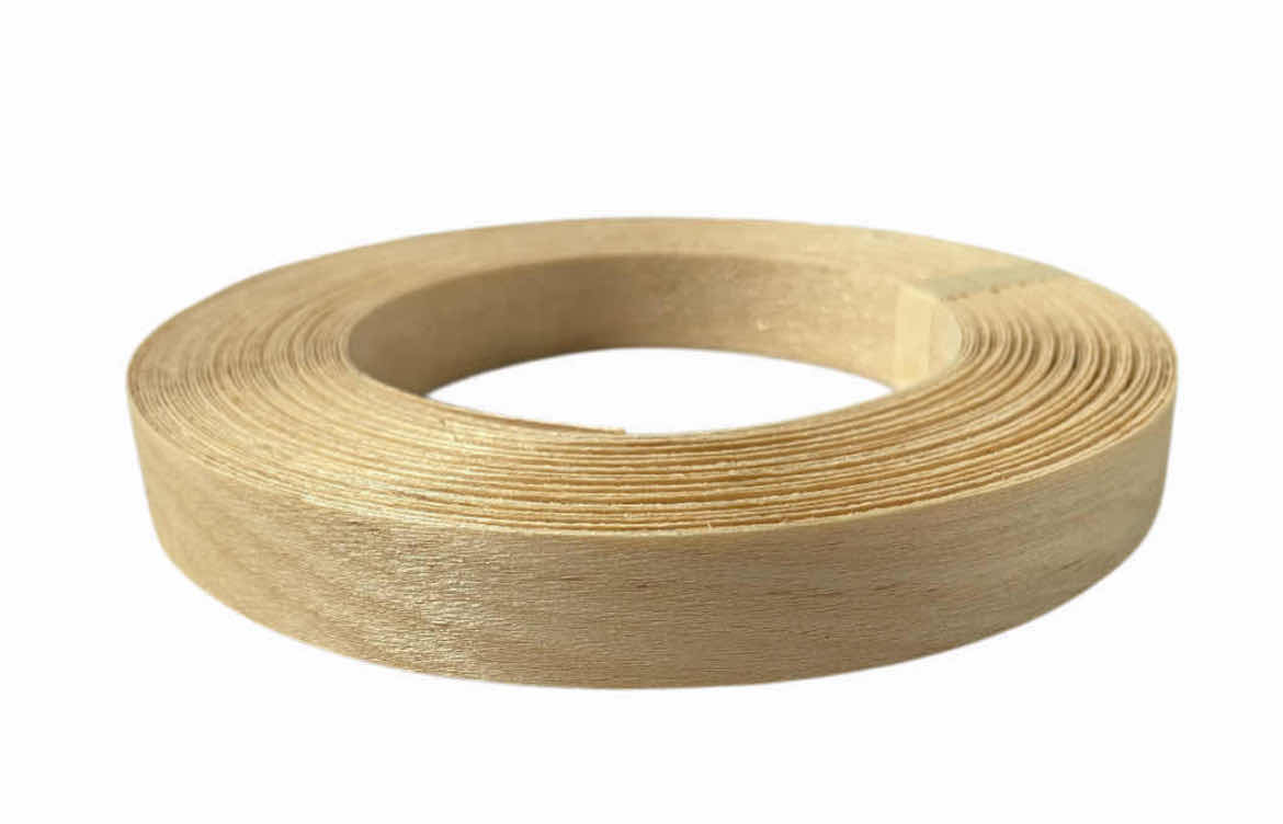 Photo 1 of CASE OF 60 DOVETAIL BIRCH WOOD VENEER IRON ON BANDING TAPE ROLLS 0.75β X 50β