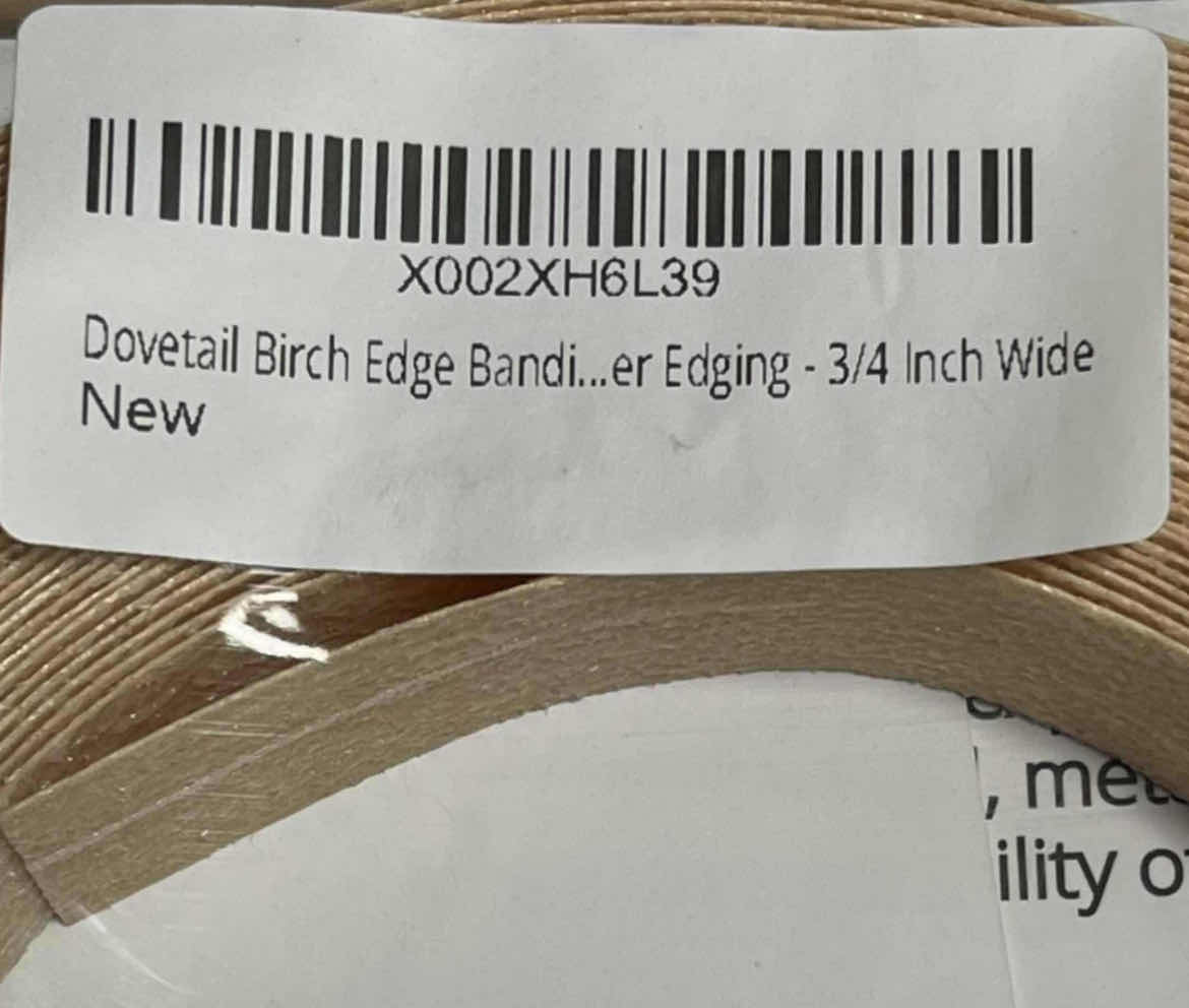 Photo 1 of CASE OF 60 DOVETAIL BIRCH WOOD VENEER IRON ON BANDING TAPE ROLLS 0.75” X 50’