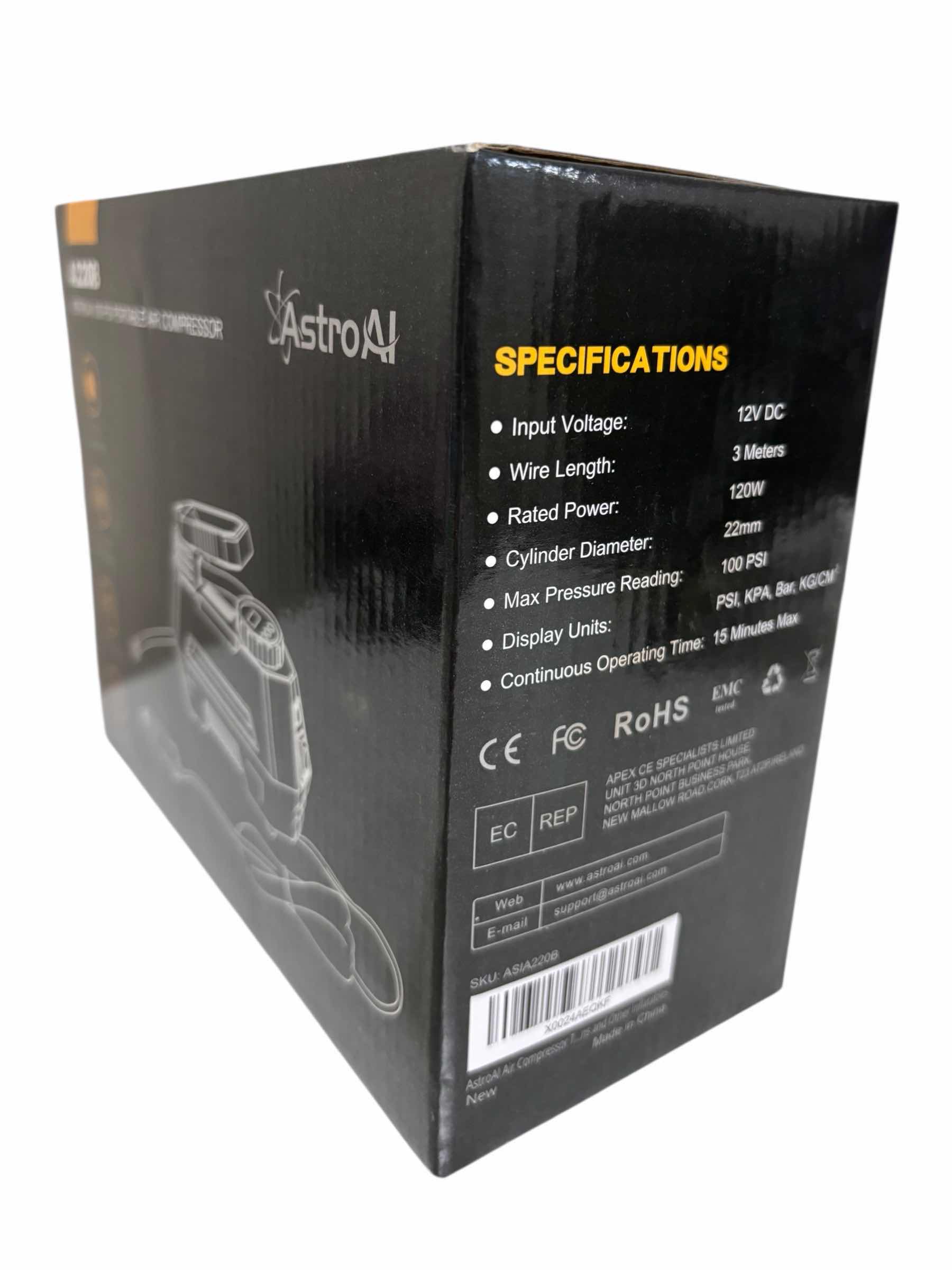 Photo 1 of ASTRO-AI 100 PSI PORTABLE AIR COMPRESSOR A220B