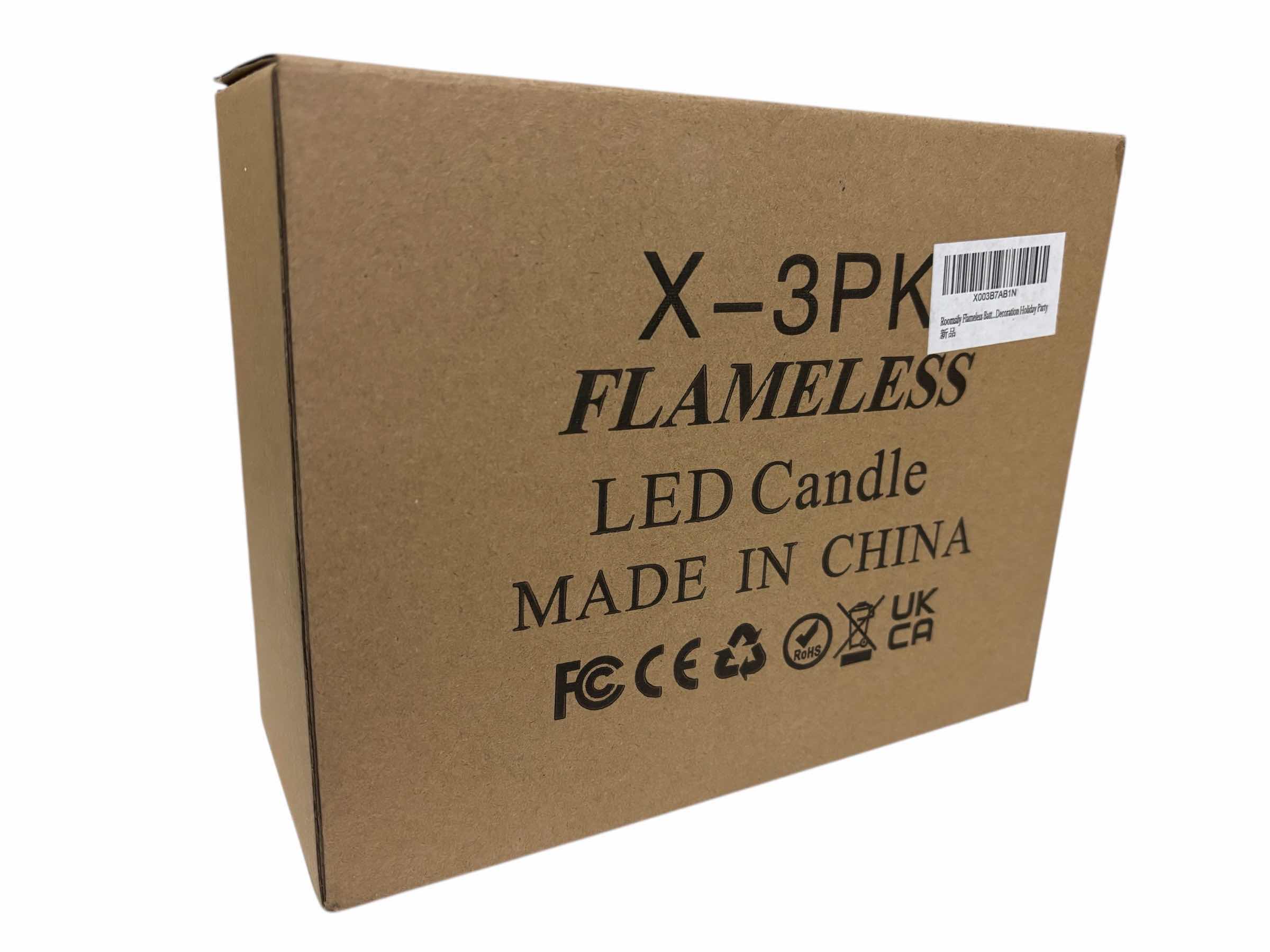 Photo 1 of ROOMSILY 3-PACK REAL WAX PILLAR BATTERY OPERATED FLAMELESS CANDLES W 24 HR TIMER & 10 KEY REMOTE CONTROL, RED