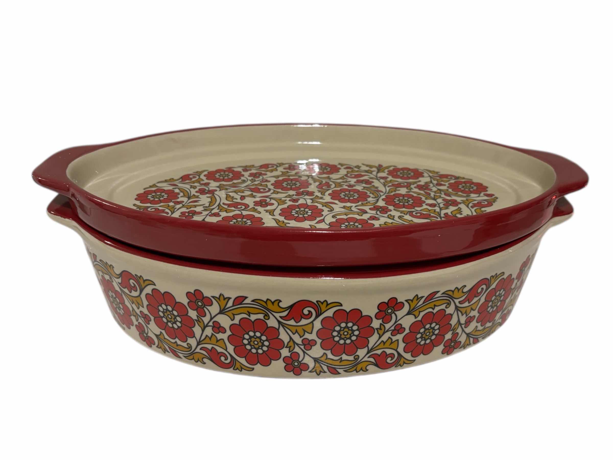 Photo 1 of AARTI SEQUIERA CERAMIC 2.6 QT OVAL BAKER W PLATTER LID