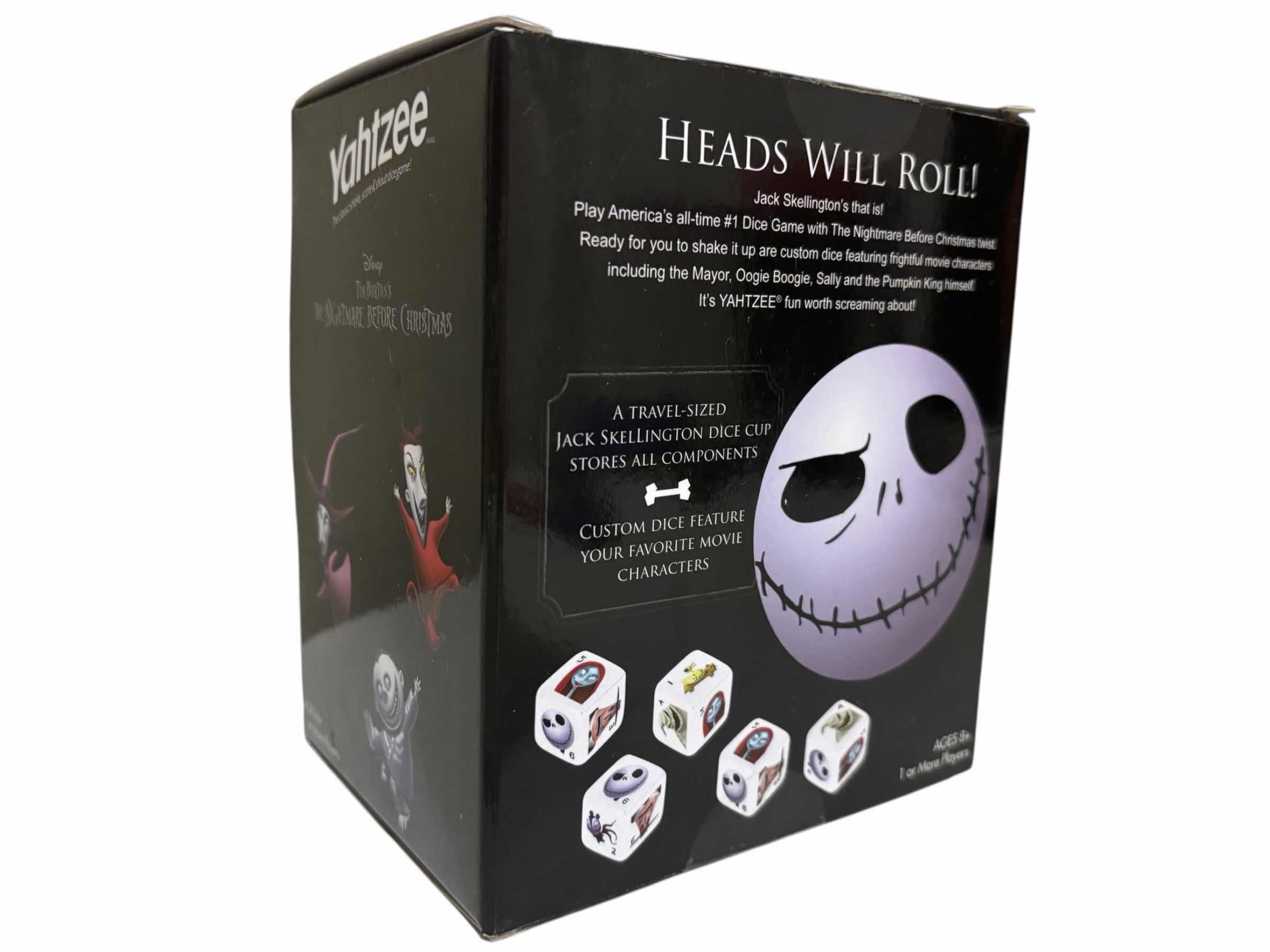 Photo 1 of TIM BURTON’S THE NIGHTMARE BEFORE CHRISTMAS EDITION YAHTZEE W JACK SKELLINGTON DICE CUP & CUSTOM DICE