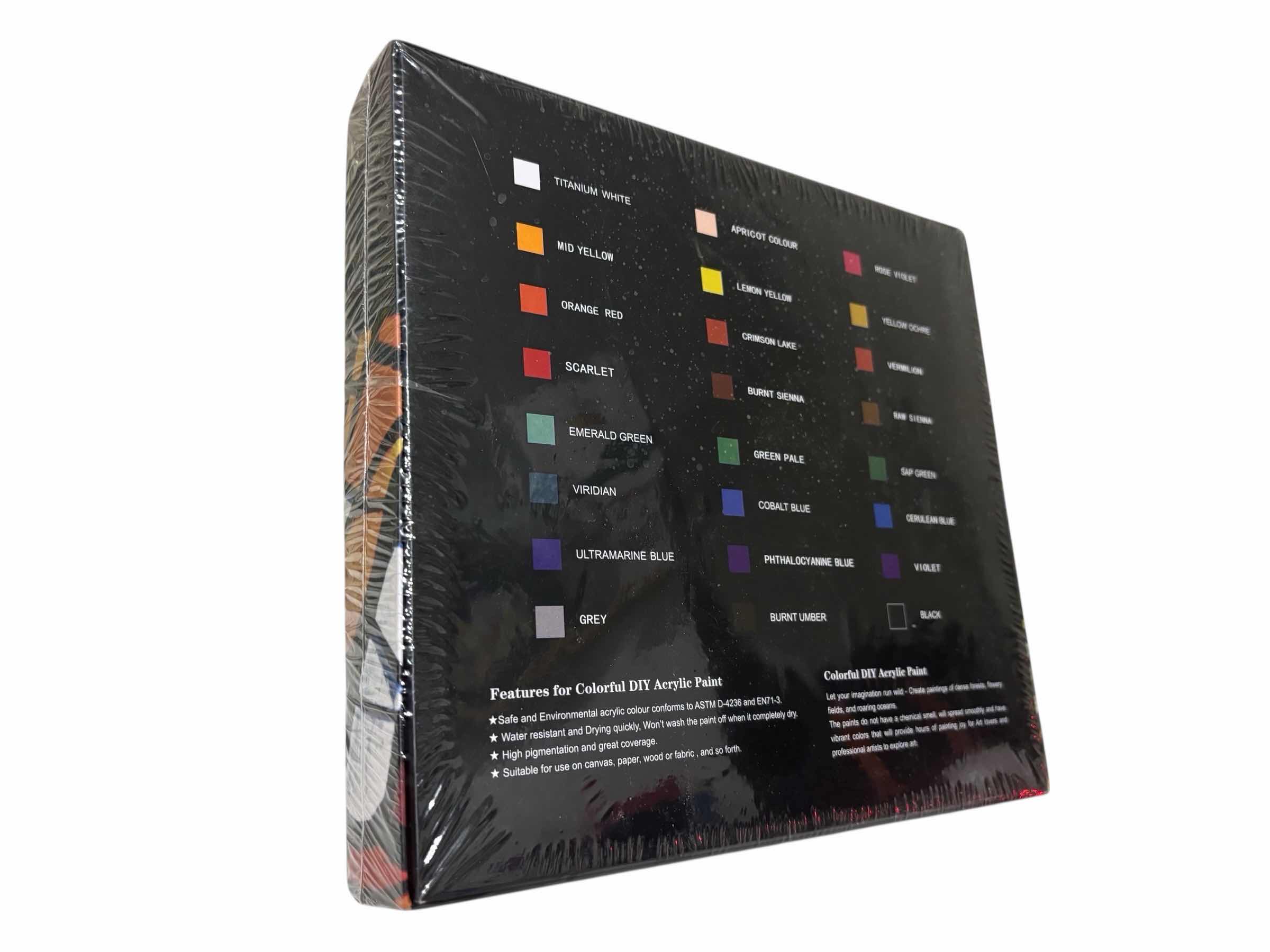 Photo 1 of COLORFUL PREMIUM STAIN GLASS PAINT SET W 6 BRUSHES, PALETTE, 24 COLORFUL WATERPROOF ACRYLIC ENAMEL PAINTING KIT