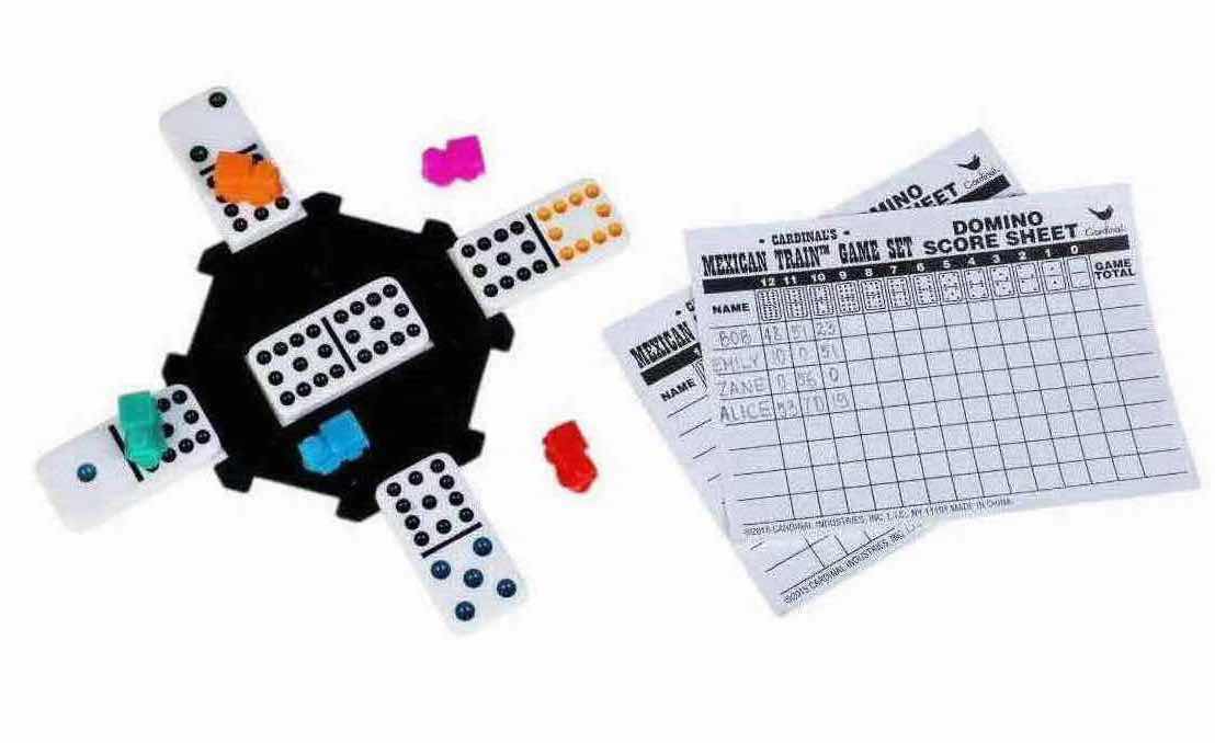 Photo 1 of SPIN MASTER GAMES MEXICAN TRAIN DOMINOES SET TILE BOARD GAME IN ALUMINUM CARRY CASE