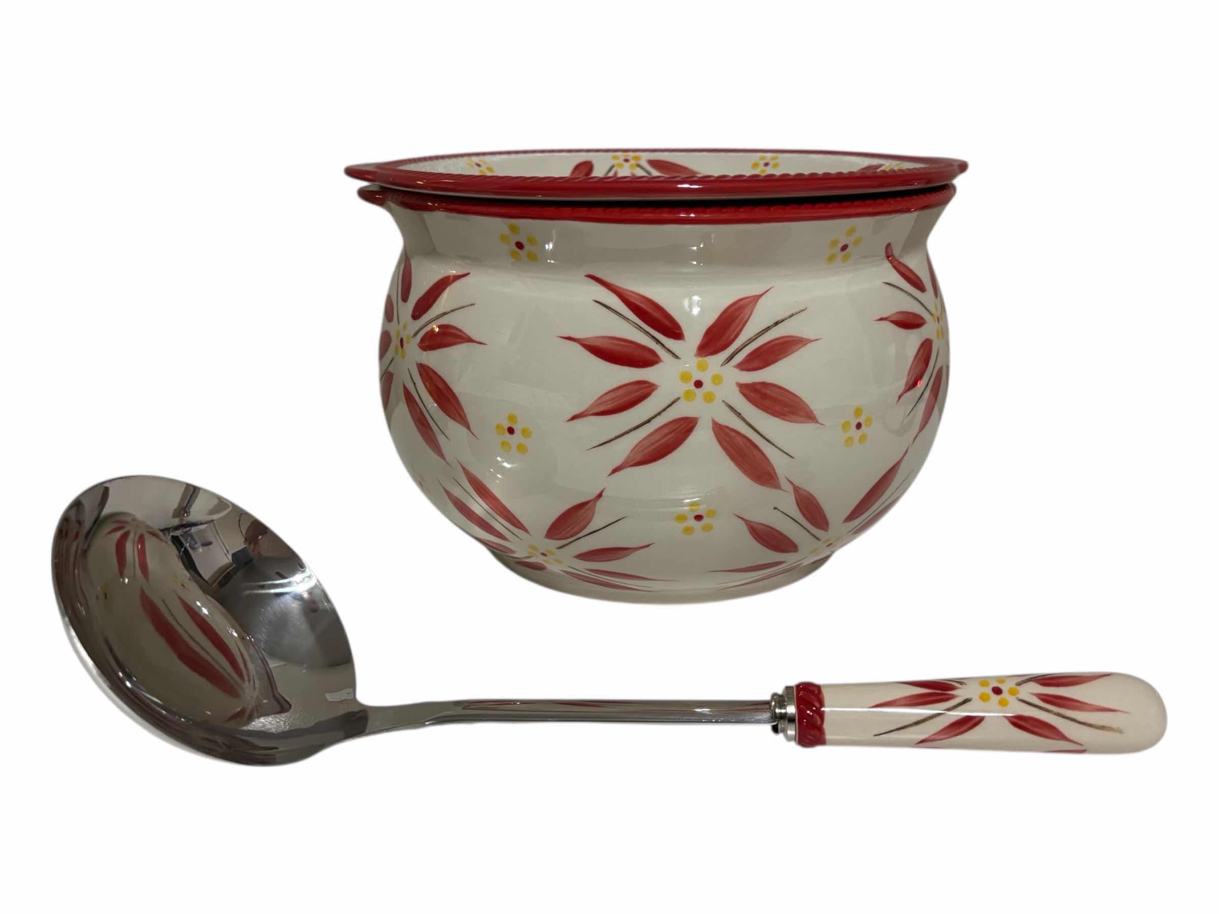 Photo 1 of TEMP-TATIONS OVENWARE OLD WORLD CERAMIC 3 QT SOUP TUREEN W LID & LADLE SPOON