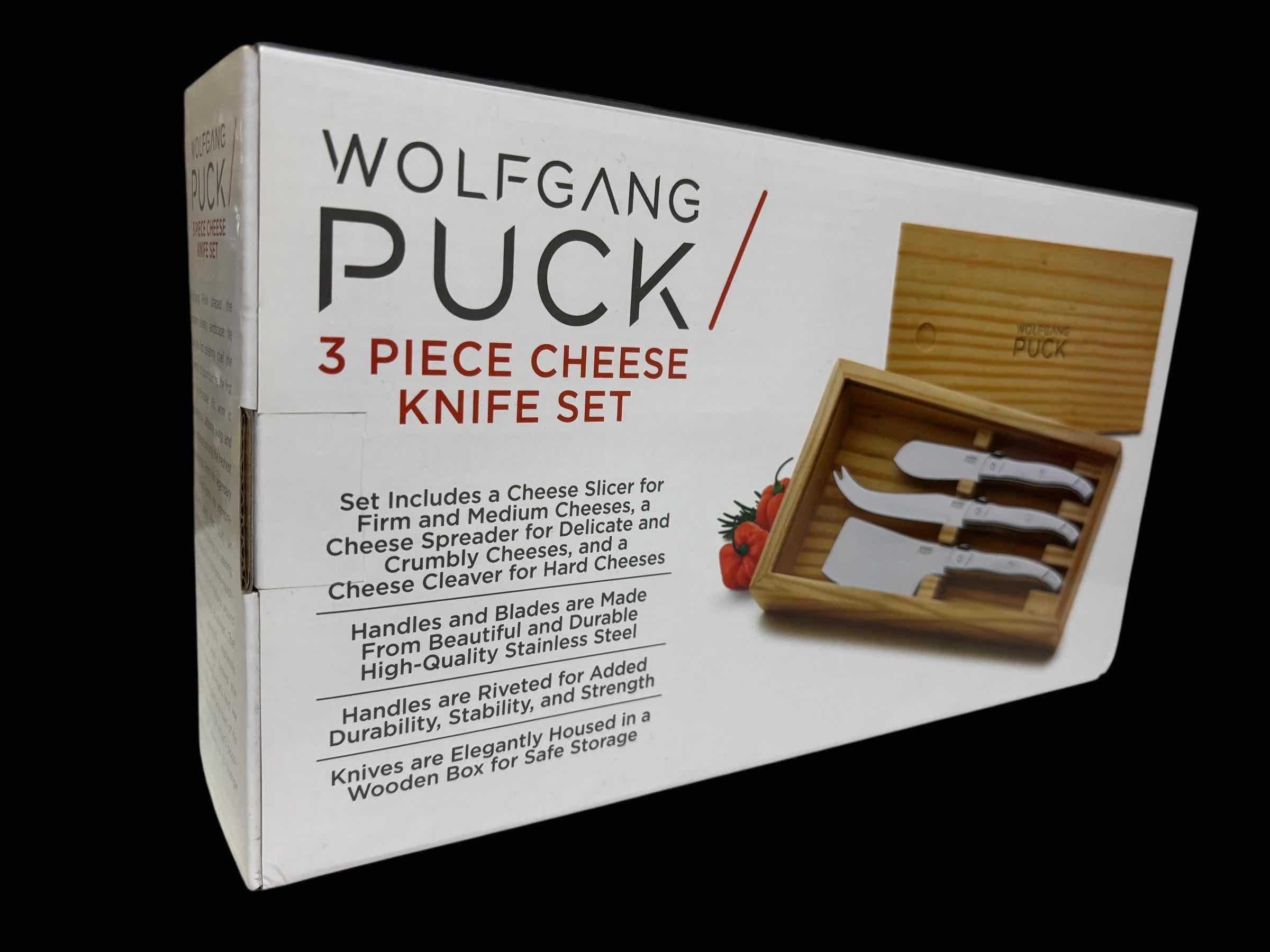 Photo 1 of WOLFGANG PUCK 3 PC CHEESE KNIFE SET