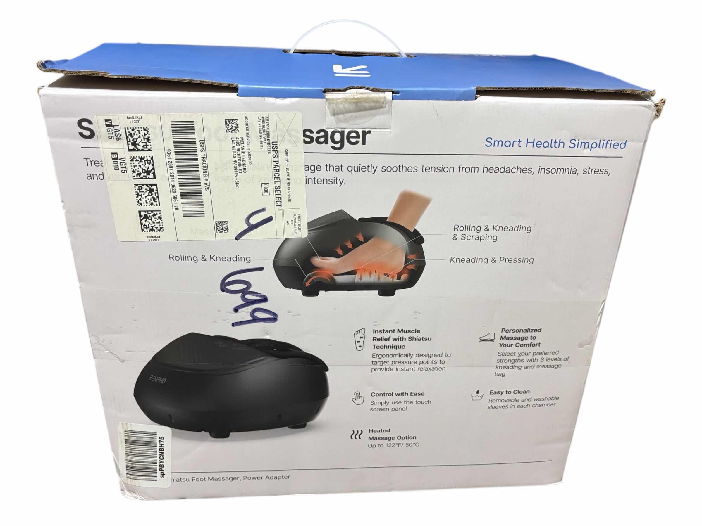 Photo 1 of $200 RENPHO SHIATSU FOOT MASSAGER, BLACK RF-FM059