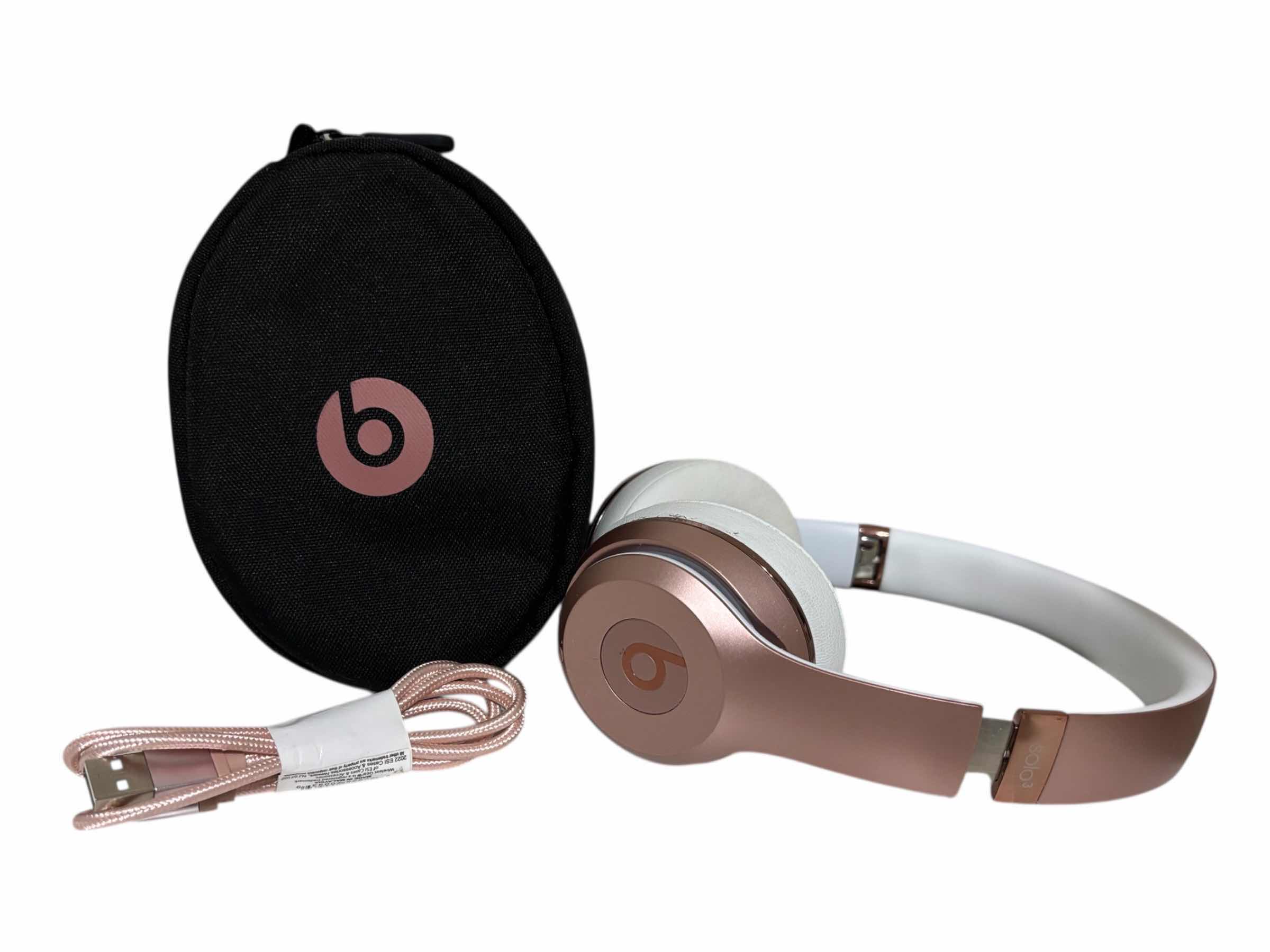 Photo 1 of BEATS BY DRE ROSE GOLD SOLO 3 WIRELESS ON-EAR HEADPHONES W CHARGER & ZIPPED CASE $180