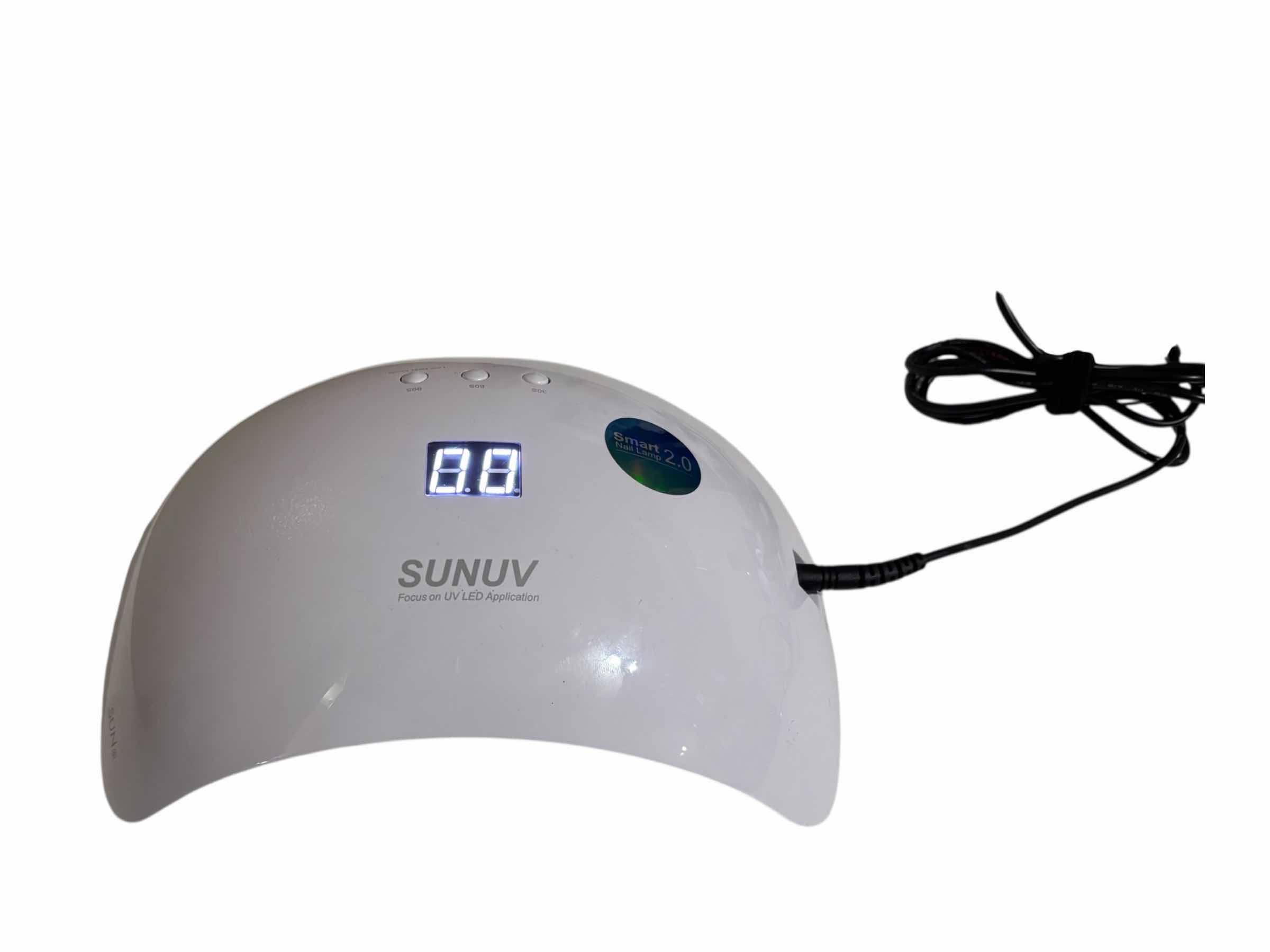 Photo 1 of SUNUV UV LED SMART NAIL LAMP 2.0 NAIL DRYER FOR GEL POLISH W TIMERS, AUTOMATIC SENSOR & LCD DISPLAY W CHARGER CORD $35