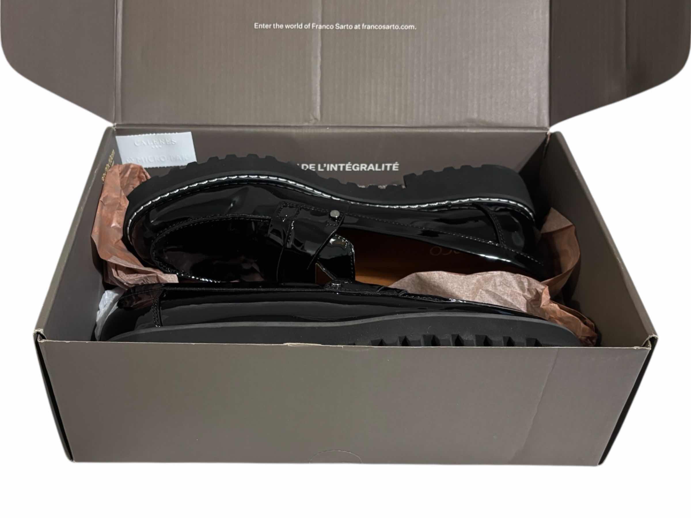 Photo 1 of FRANCO SARTO WOMENS CASSANDRA LOAFER, BLACK PATENT LEATHER SIZE 8.5M $100