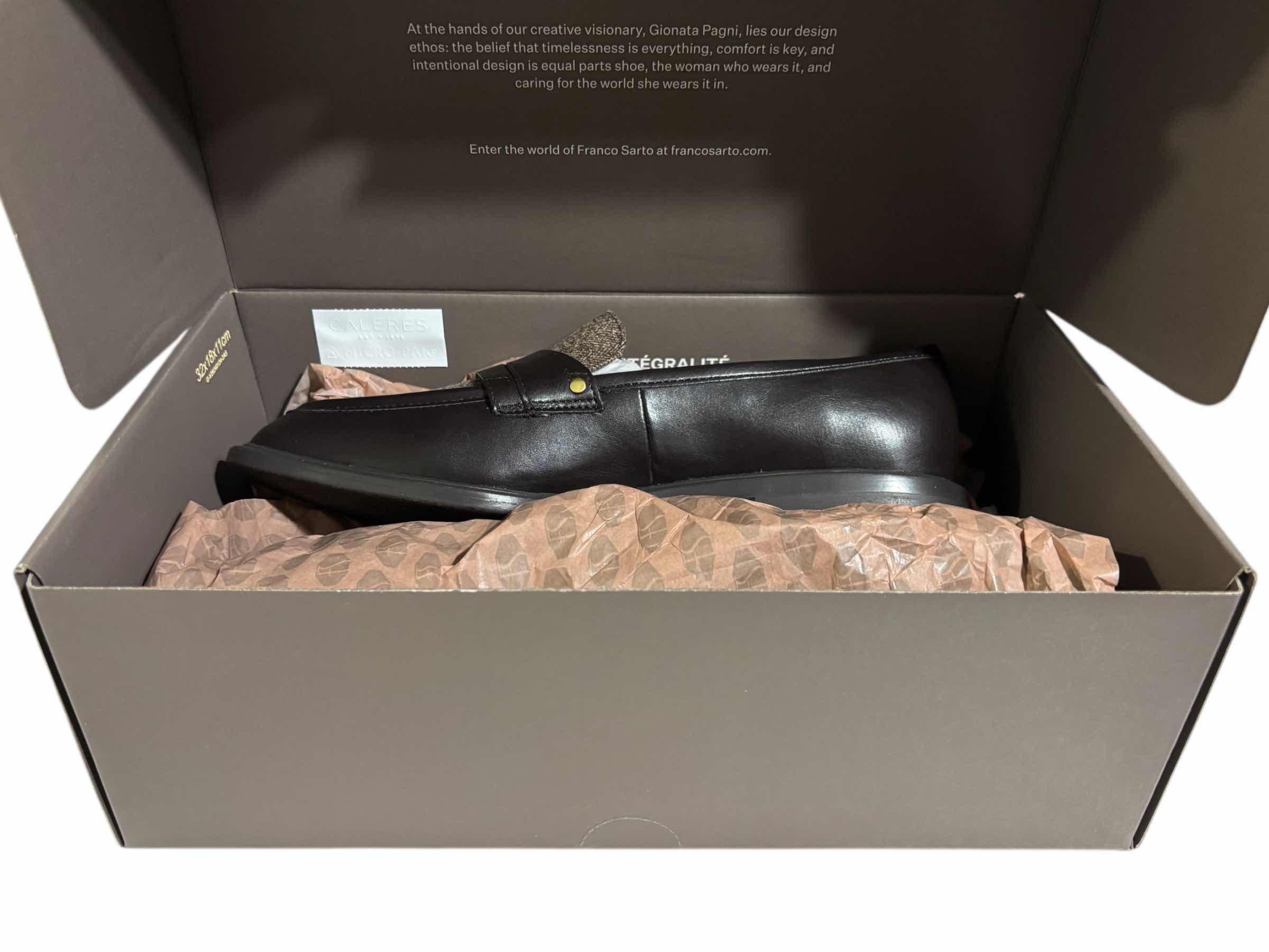 View 6 of NIB FRANCO SARTO EDITH ALMOND TOE PENNY LOAFERS, BROWN W HERRINGBONE FABRIC WOMENS SIZE 8.5M $130