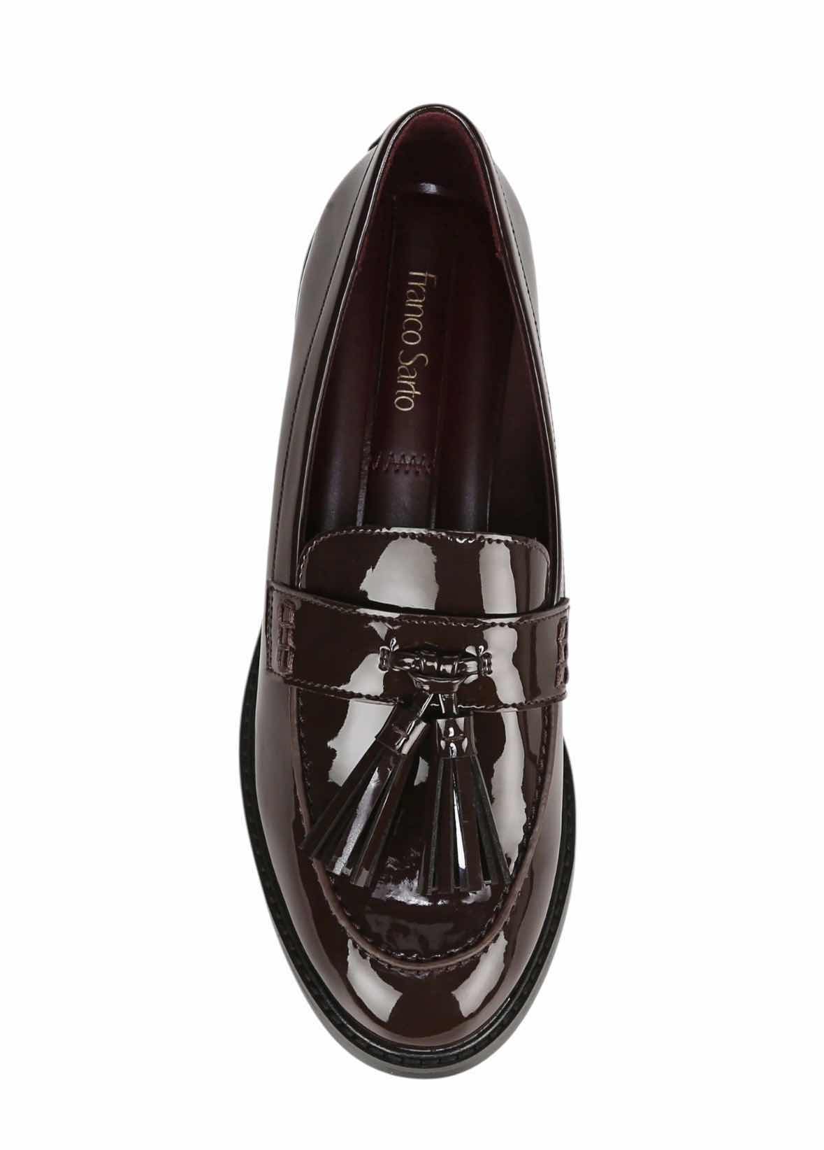 Photo 1 of NIB CAROLYN LOW TASSEL LOAFER, BROWN PATENT LEATHER WOMENS SIZE 8.5M $115
