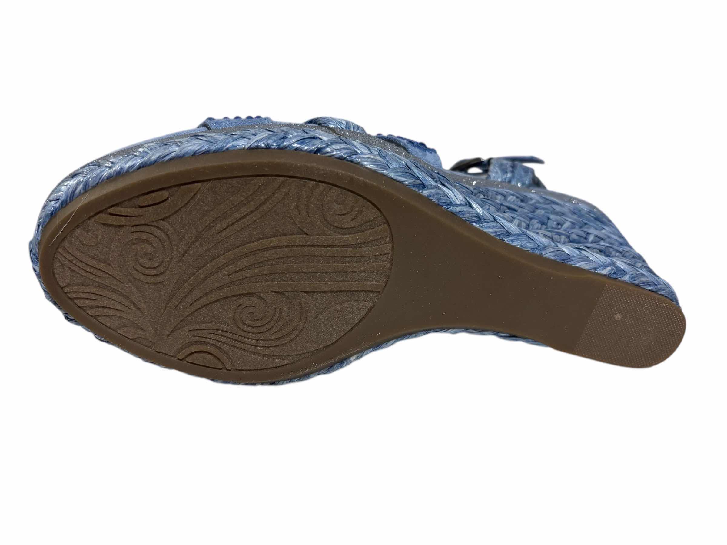 Photo 1 of NIB IMPO MEMORY FOAM WOMENS OSSIE PLATFORM WEDGE SANDAL, SOFT BLUE SIZE 8.5M $90