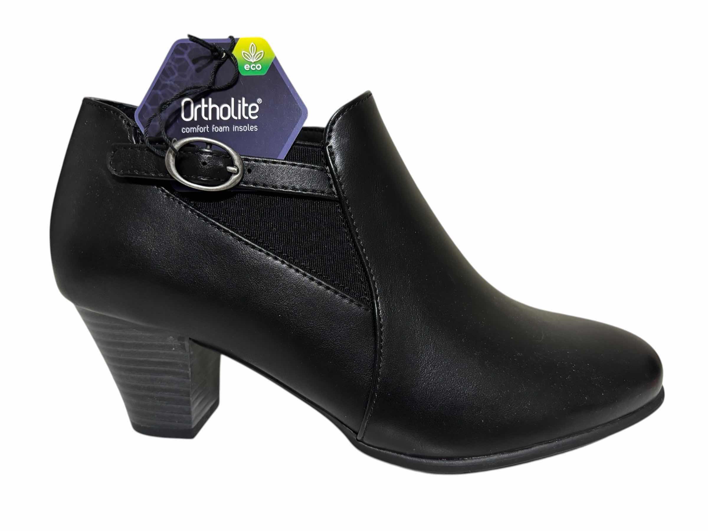 Photo 1 of CROFT & BARROW INES ANKLE BOOTIES W ORTHOLITE COMFORT FOAM INSOLES, BLACK WOMENS SIZE 8.5