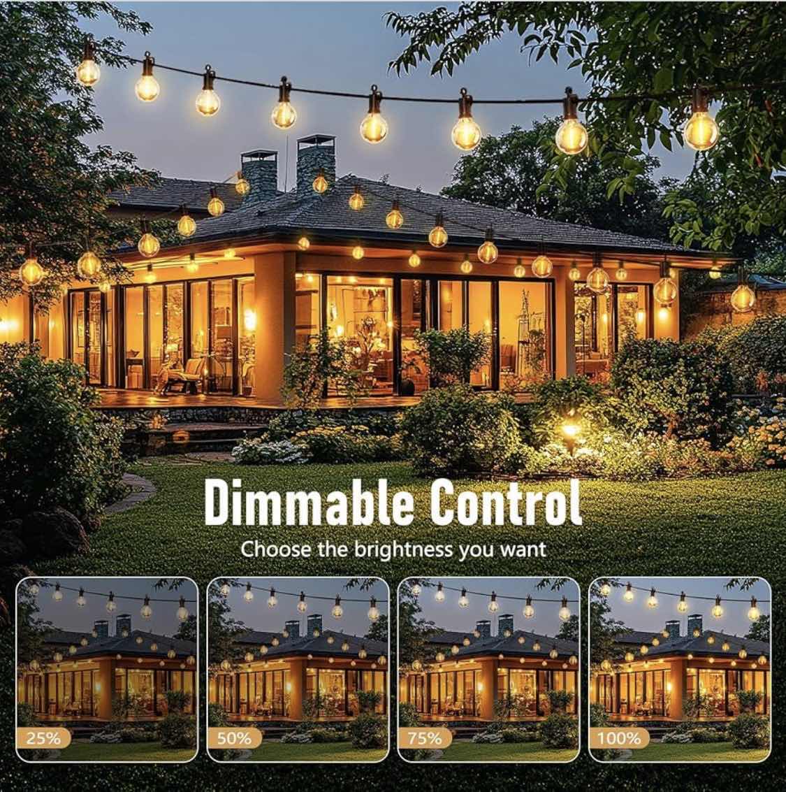 Photo 1 of BRIGHTOWN CLEAR G40 GLOBE OUTDOOR STRING LIGHT SET, 50 FT, BLACK