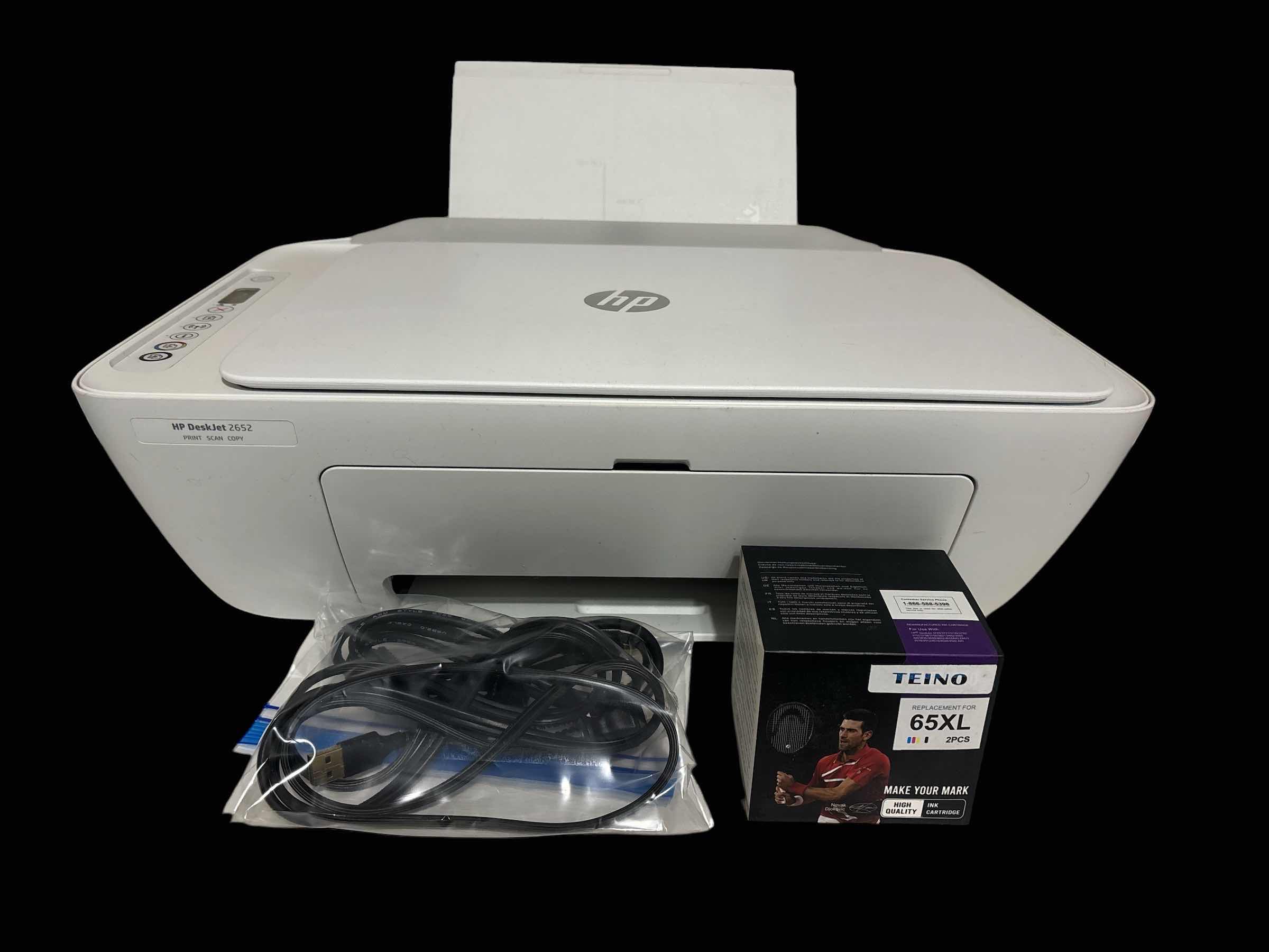 Photo 1 of HP DESKJET 2652 ALL-IN-ONE WIRELESS COLOR INKJET PRINTER, SCANNER, COPIER W 2 PC REPLACEMENT INK CARTRIDGES
