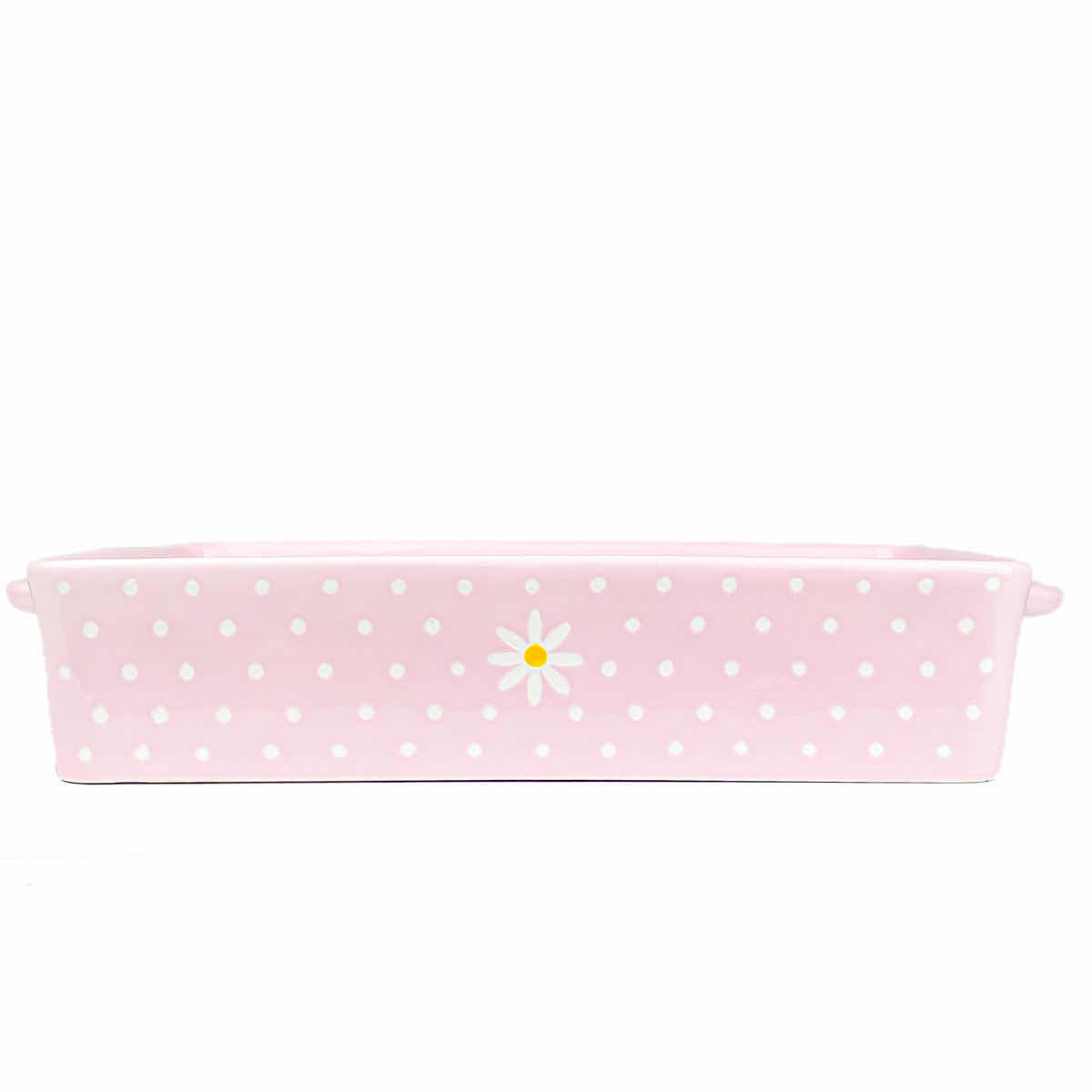 Photo 1 of 10 STRAWBERRY STREET DAISY POLKA DOT RECTANGULAR BAKING DISH 8” X 14” H3"