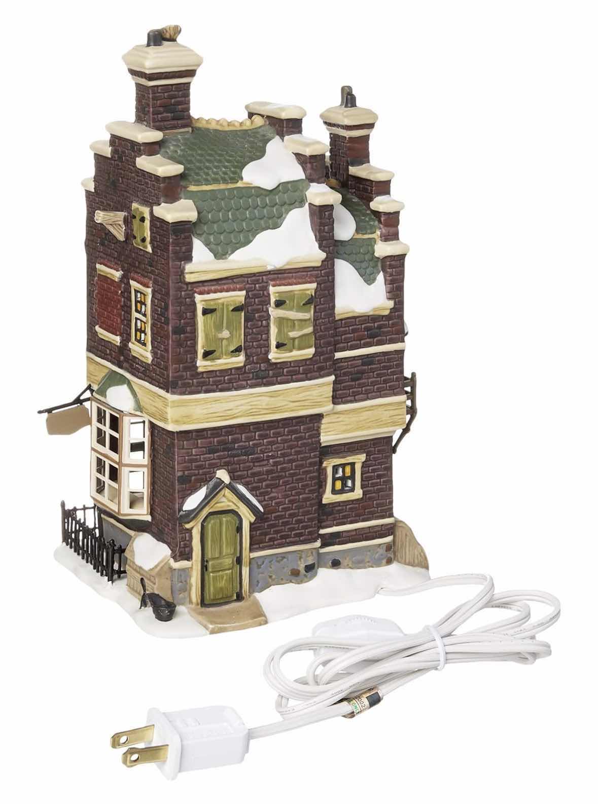 Photo 1 of DEPARTMENT 56 DICKEN’S VILLAGE COLLECTION- A CHRISTMAS CAROL SCROOGE & MARLEY COUNTING HOUSE, HANDCRAFTED & HAND-PAINTED PORCELAIN LIT BUILDING W CORD $250