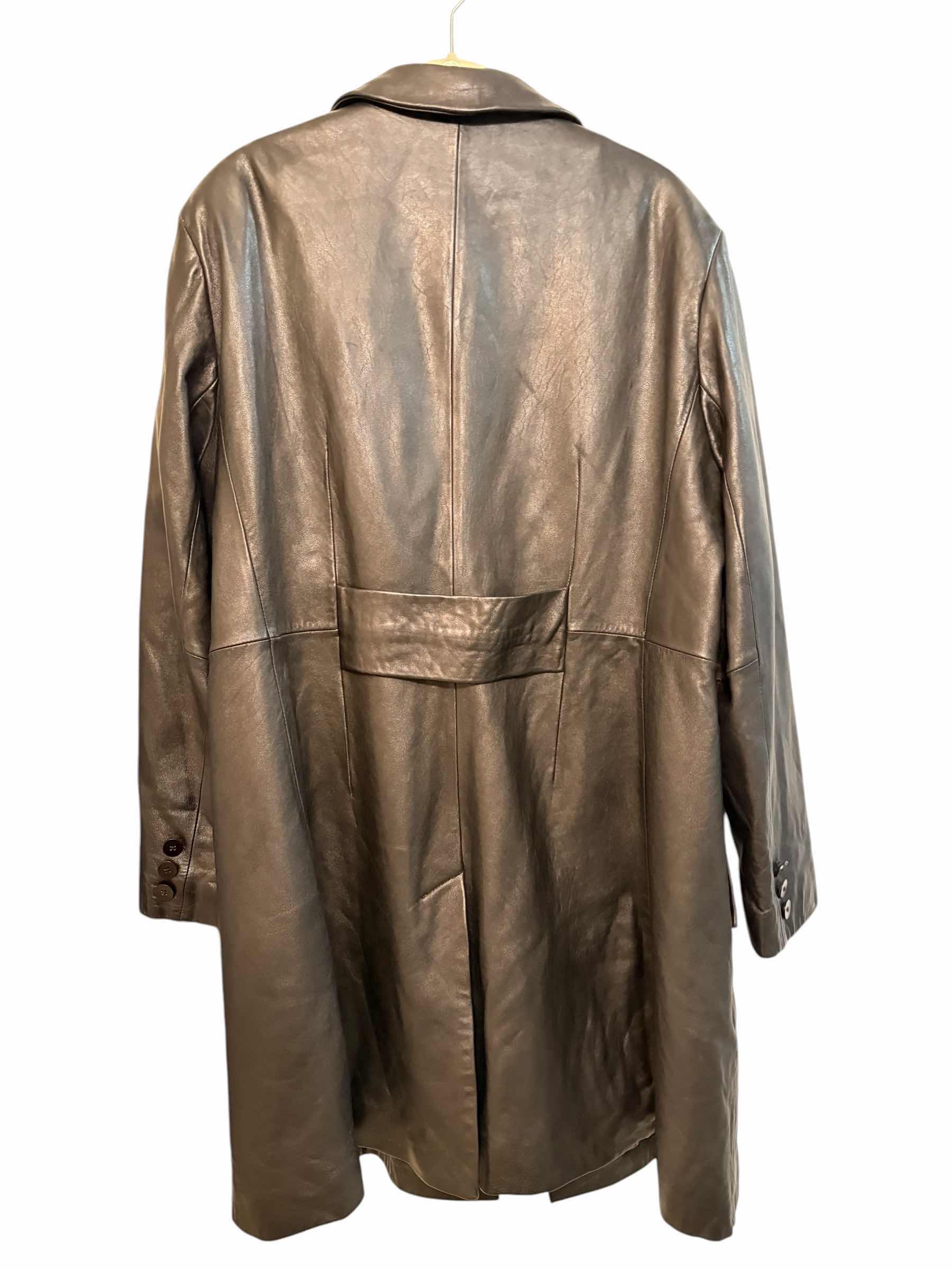 View 2 of ANNE KLEIN LEATHER TRENCH COAT WOMENS SIZE XL