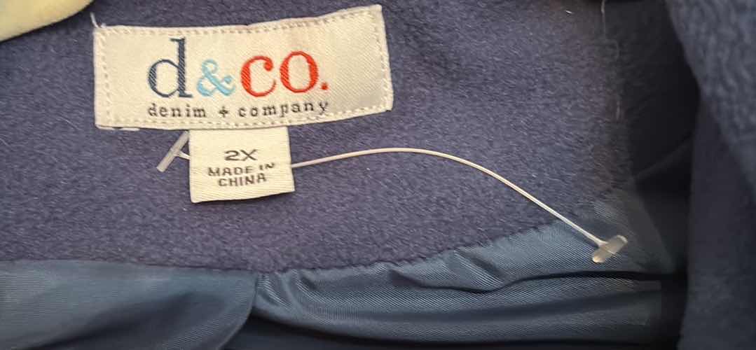 Photo 1 of DENIM AND COMPANY FLEECE TRENCH COAT WOMENS SIZE 2XL