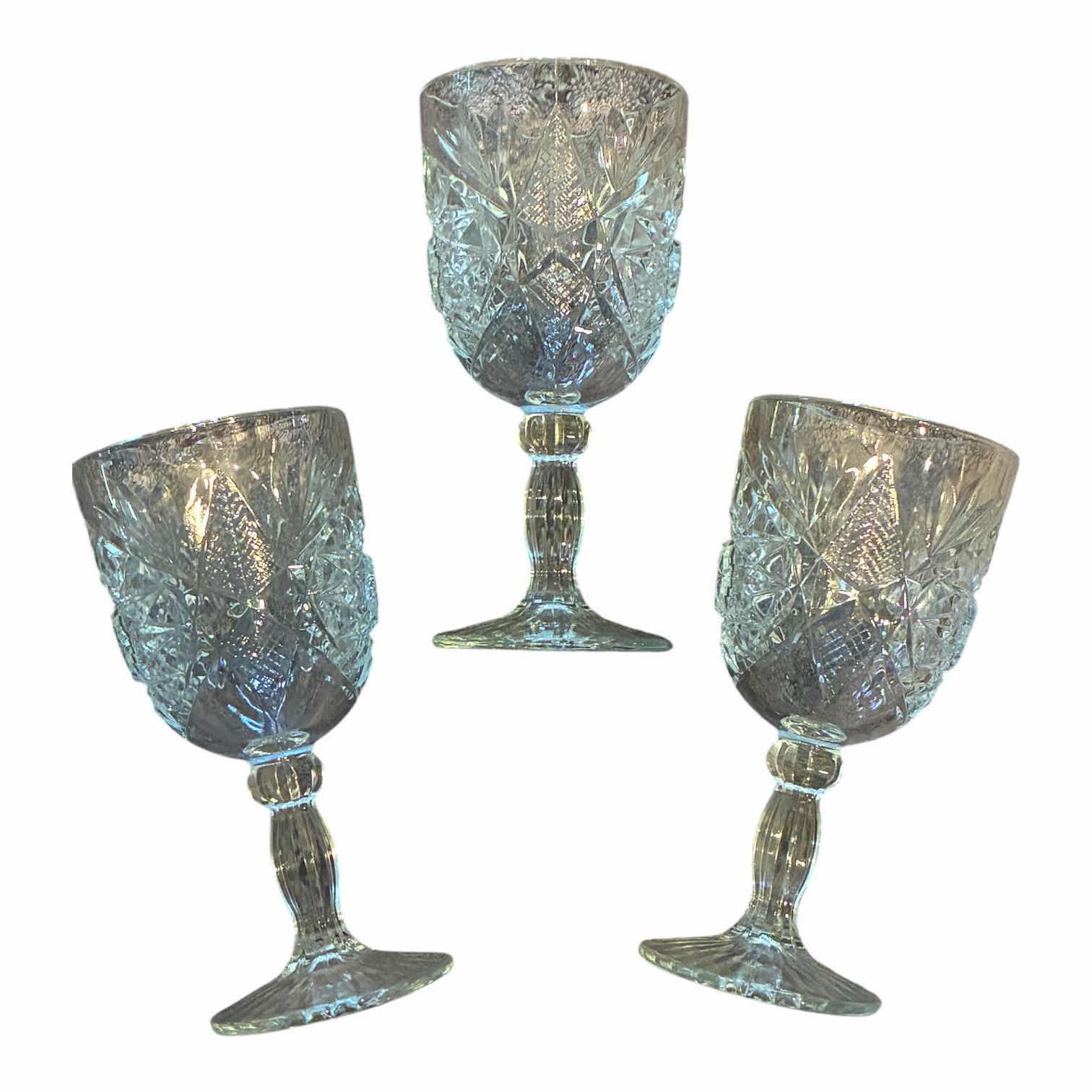 Photo 1 of LIBBEY GLASS COMPANY HOBSTAR WATER GOBLETS (3)