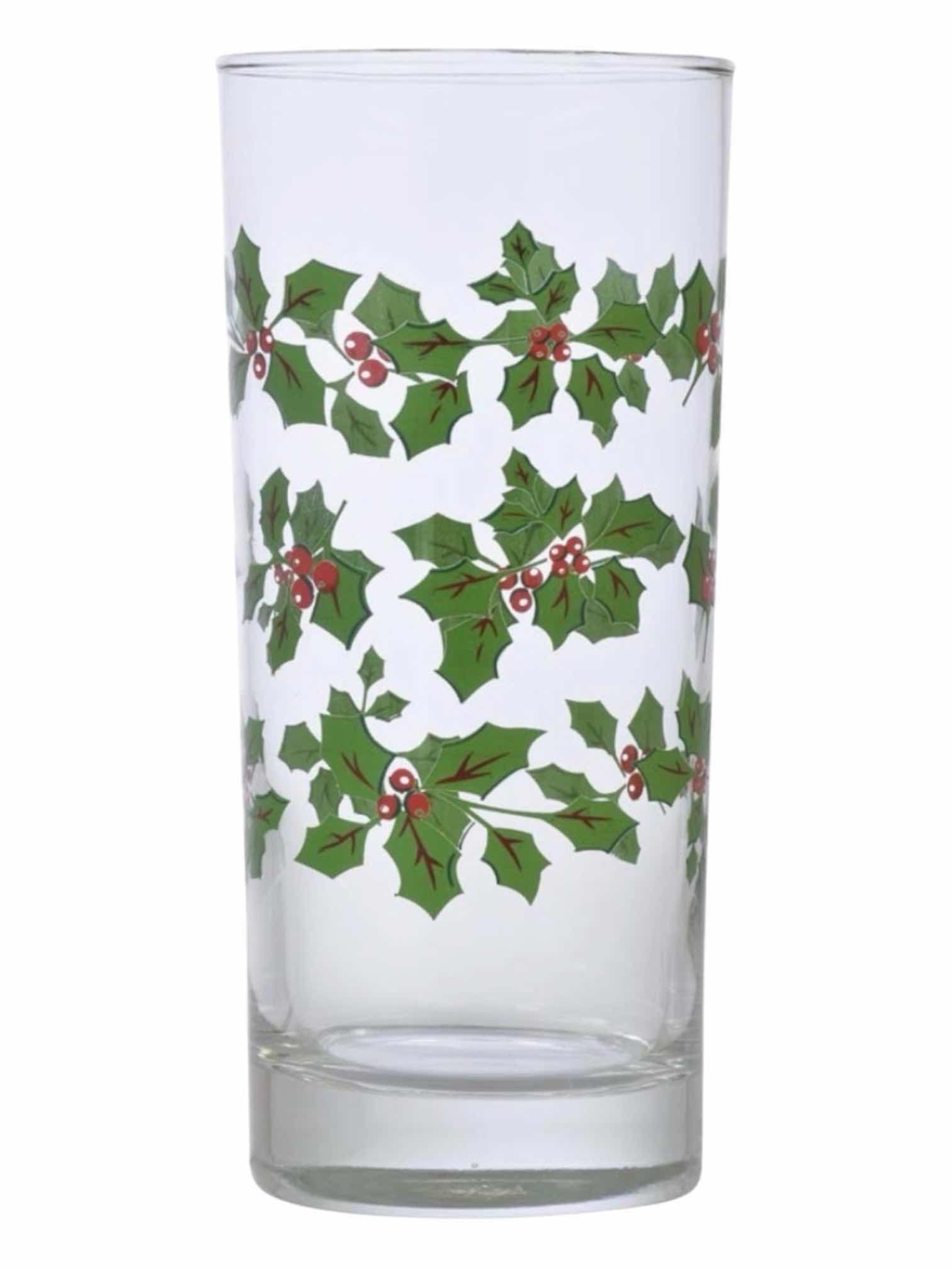 Photo 1 of HOLLY BERRY 16OZ CLEAR GLASS COOLERS