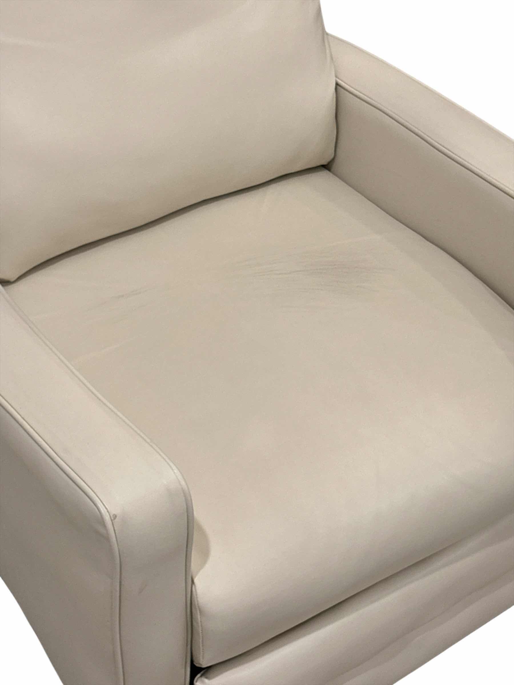 Photo 1 of CREAM FAUX LEATHER RECLINER 30” X 29” H39”
