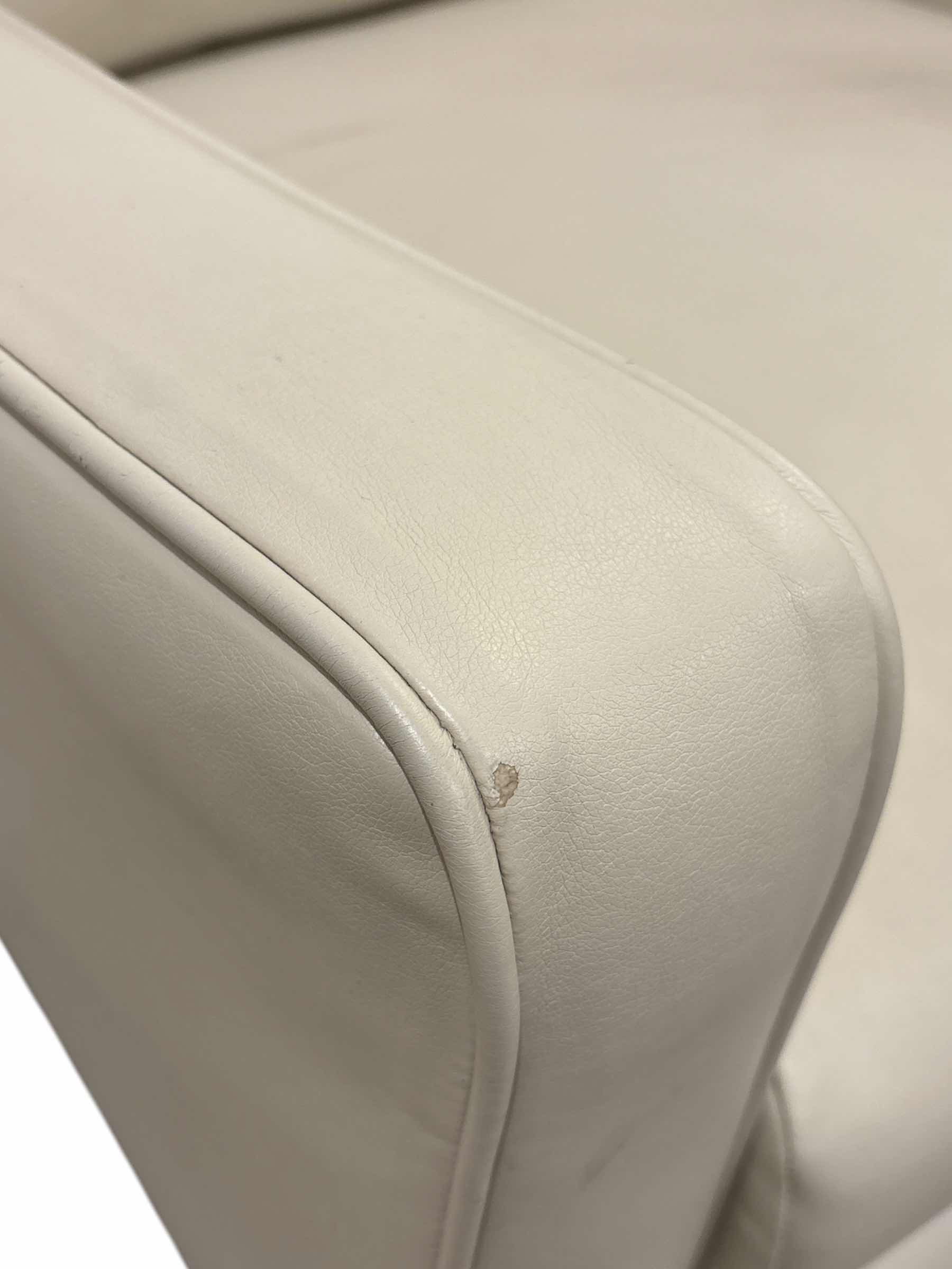 Photo 1 of CREAM FAUX LEATHER RECLINER 30” X 29” H39”