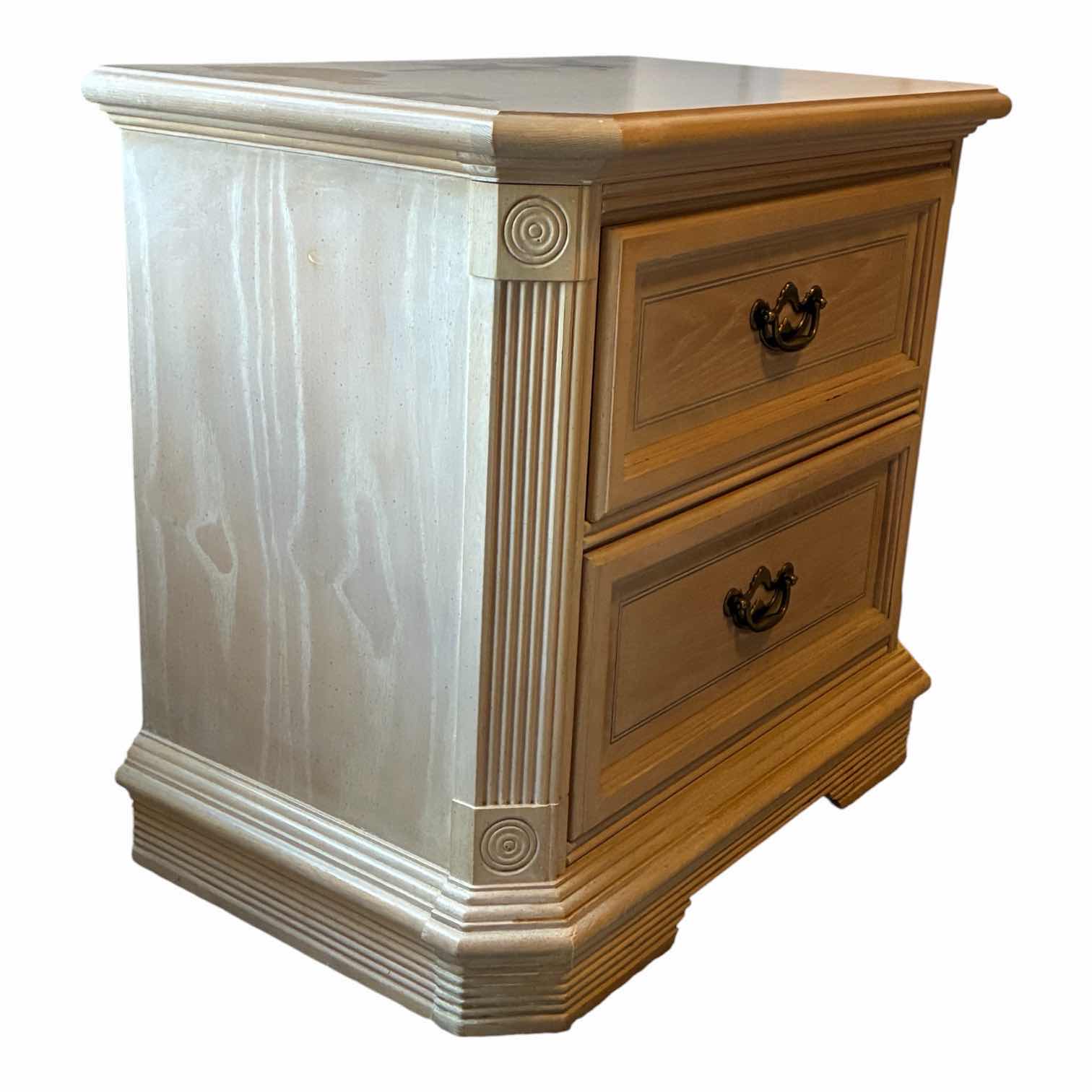 View 2 of NATURAL OAK WOOD 2-DRAW NIGHTSTAND