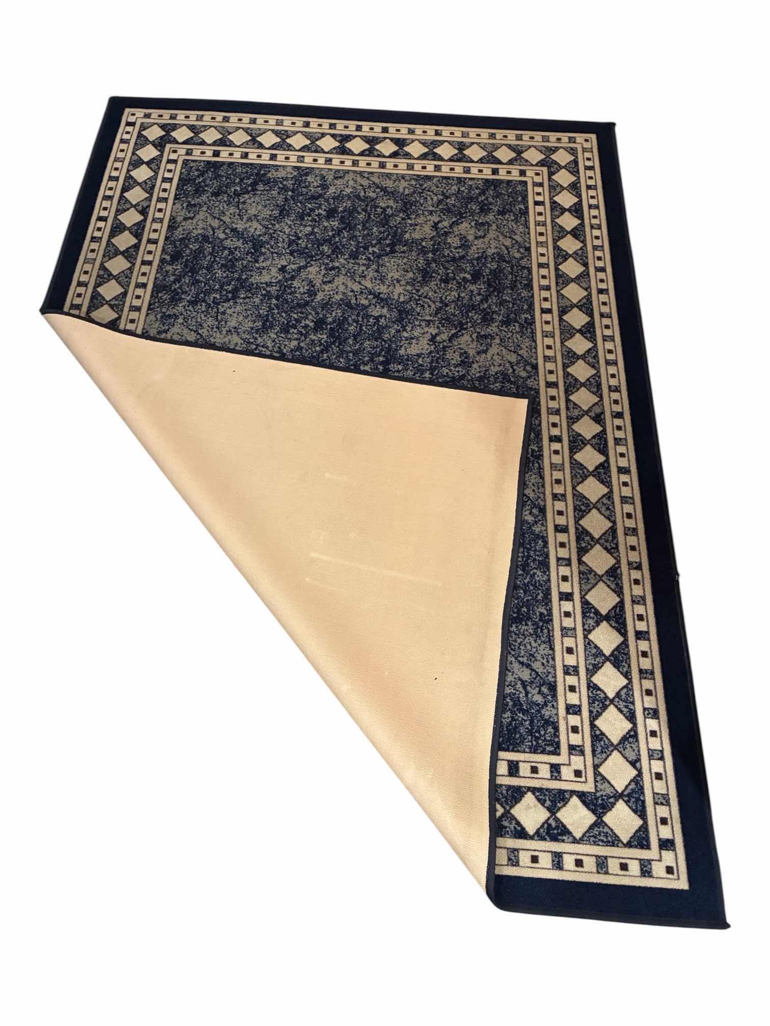 Photo 1 of ANTEP RUGS ALFOMBRAS MODERN BORDERED NAVY BLUE AREA RUG 5’ X 7’ $80