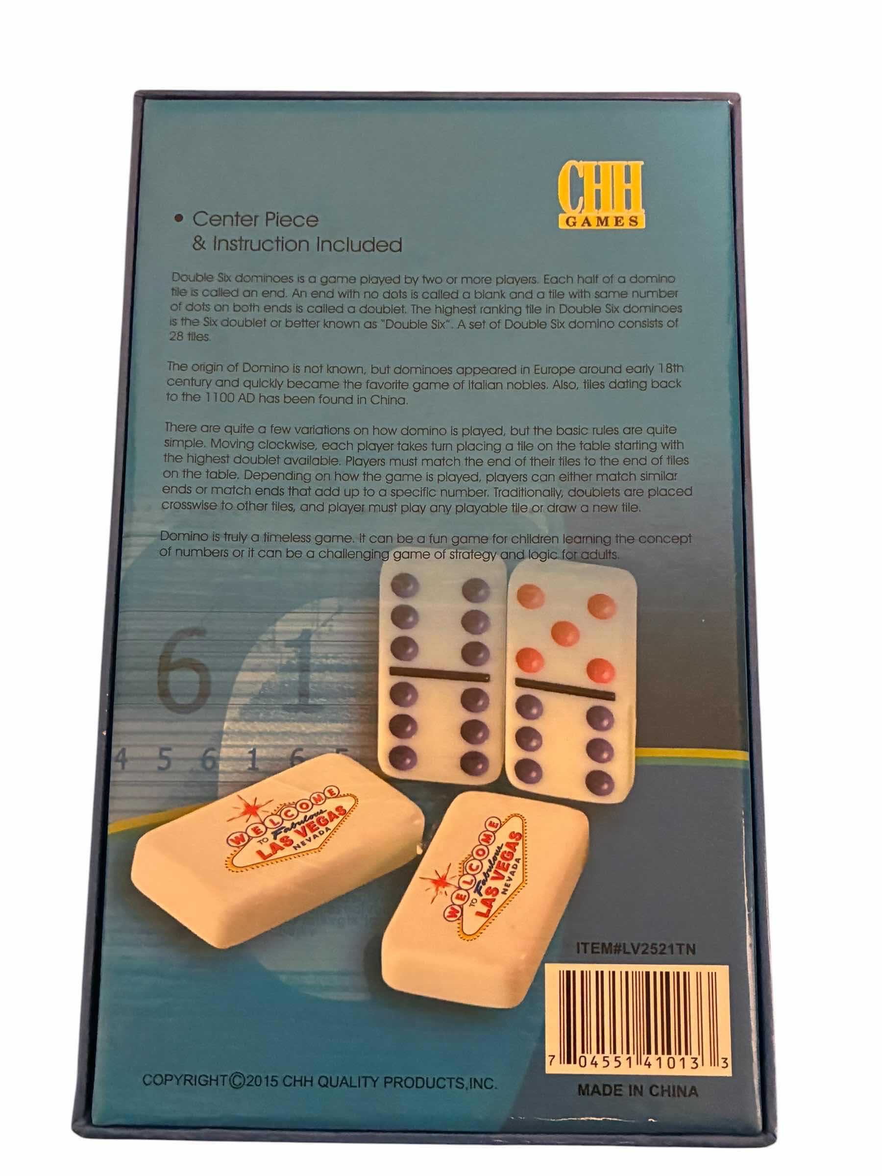 Photo 1 of CHH DOUBLE 6 PROFESSIONAL COLOR WELCOME TO FABULOUS LAS VEGAS NEVADA DOMINOES SET