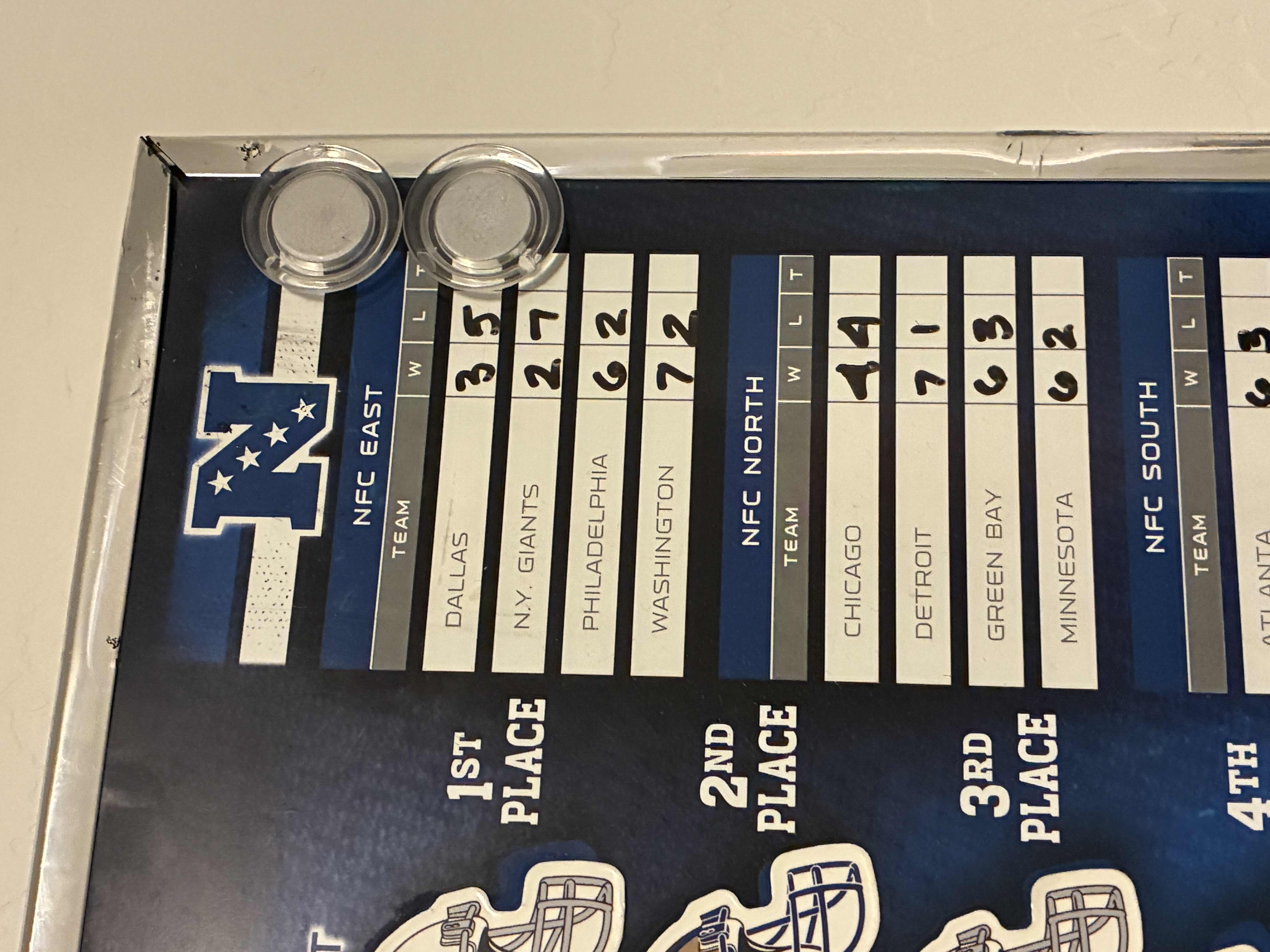 Photo 1 of NFL SCHEDULE MAGNETIC DRY ERASE BOARD 32” X 17“