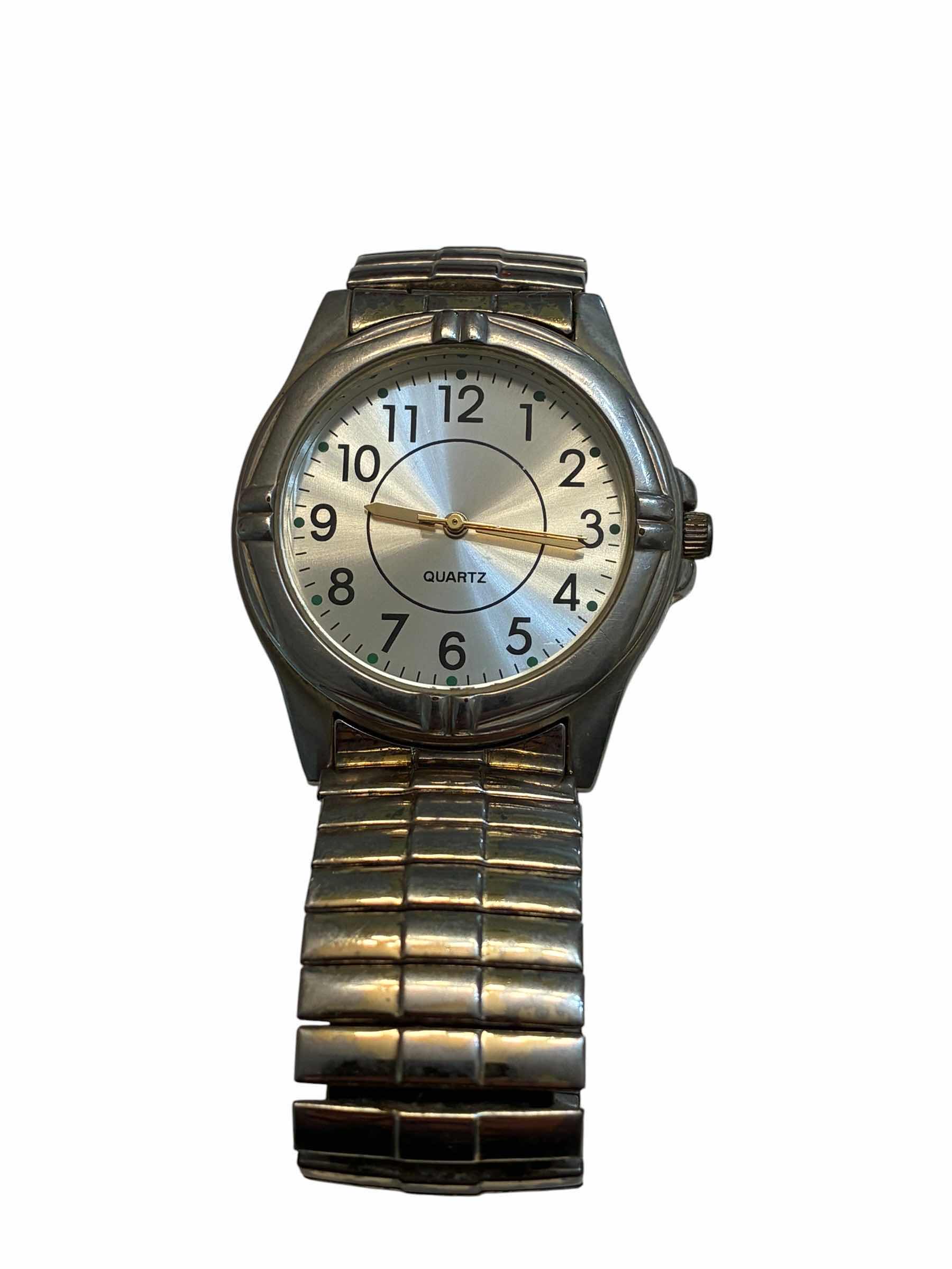 View 1 of JAPAN MOVEMENT STAINLESS STEEL GOLD TONE ACCENT QUARTZ FLEX BAND WATCH