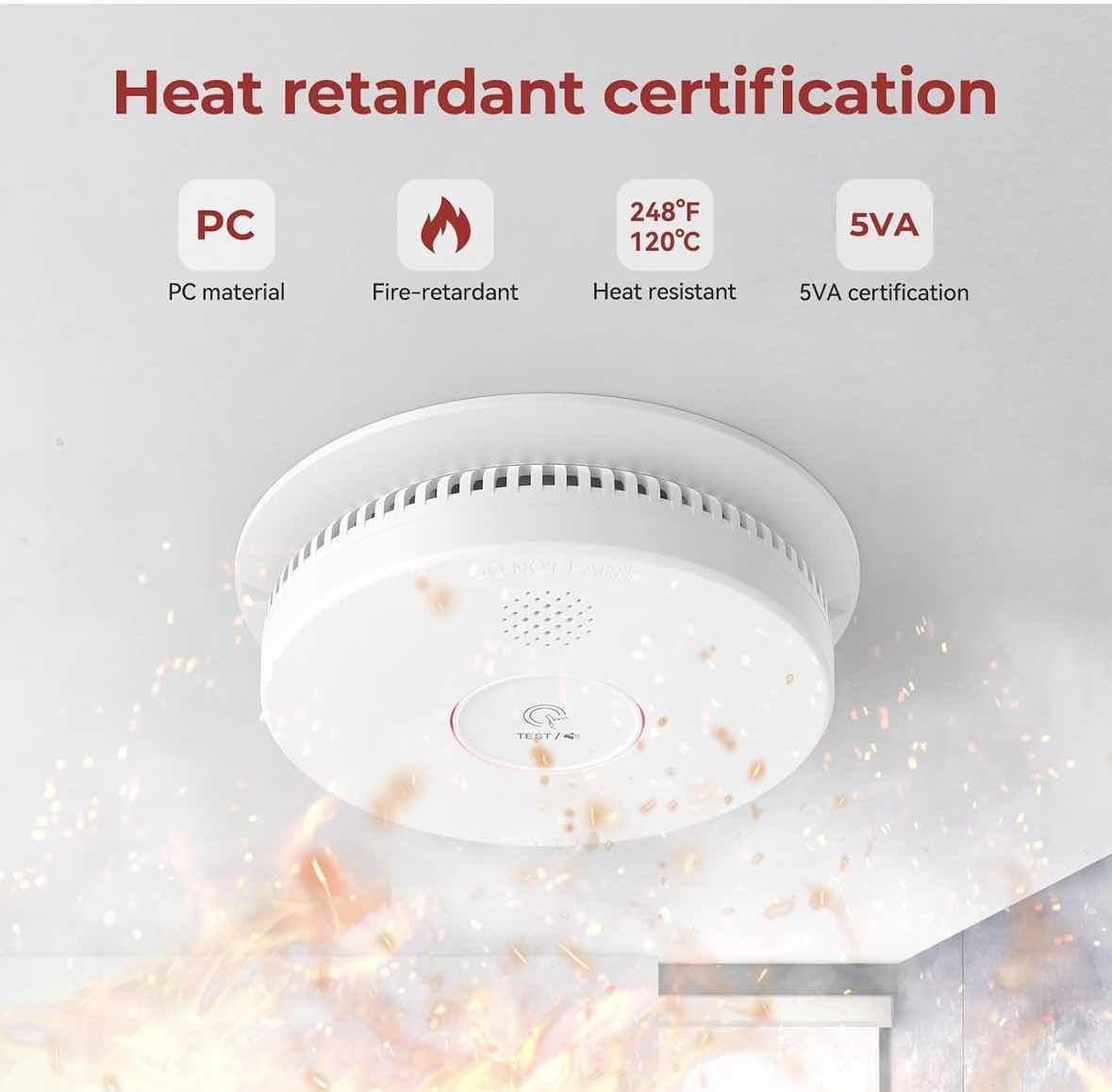 Photo 1 of SITERLINK 6-PACK HARDWIRED INTERCONNECTED SMOKE DETECTORS, PHOTOELECTRIC SMOKE ALARM W 9V BATTERY BACK-UP, TEST/SILENCE BUTTON (GS562A)