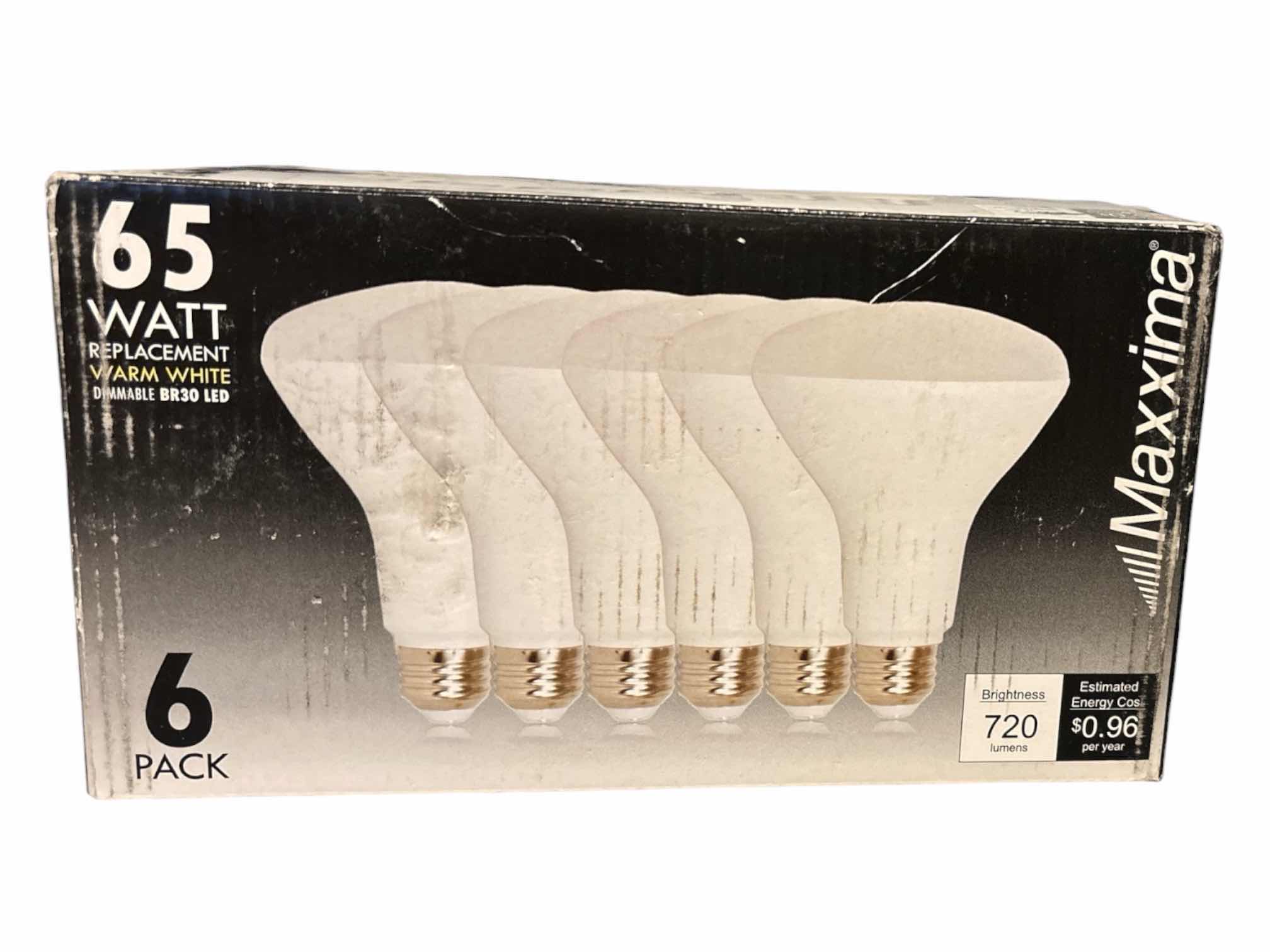 Photo 1 of MAXXIMA 6-PACK 65W REPLACEMENT DIMMABLE BR30 LED BULBS