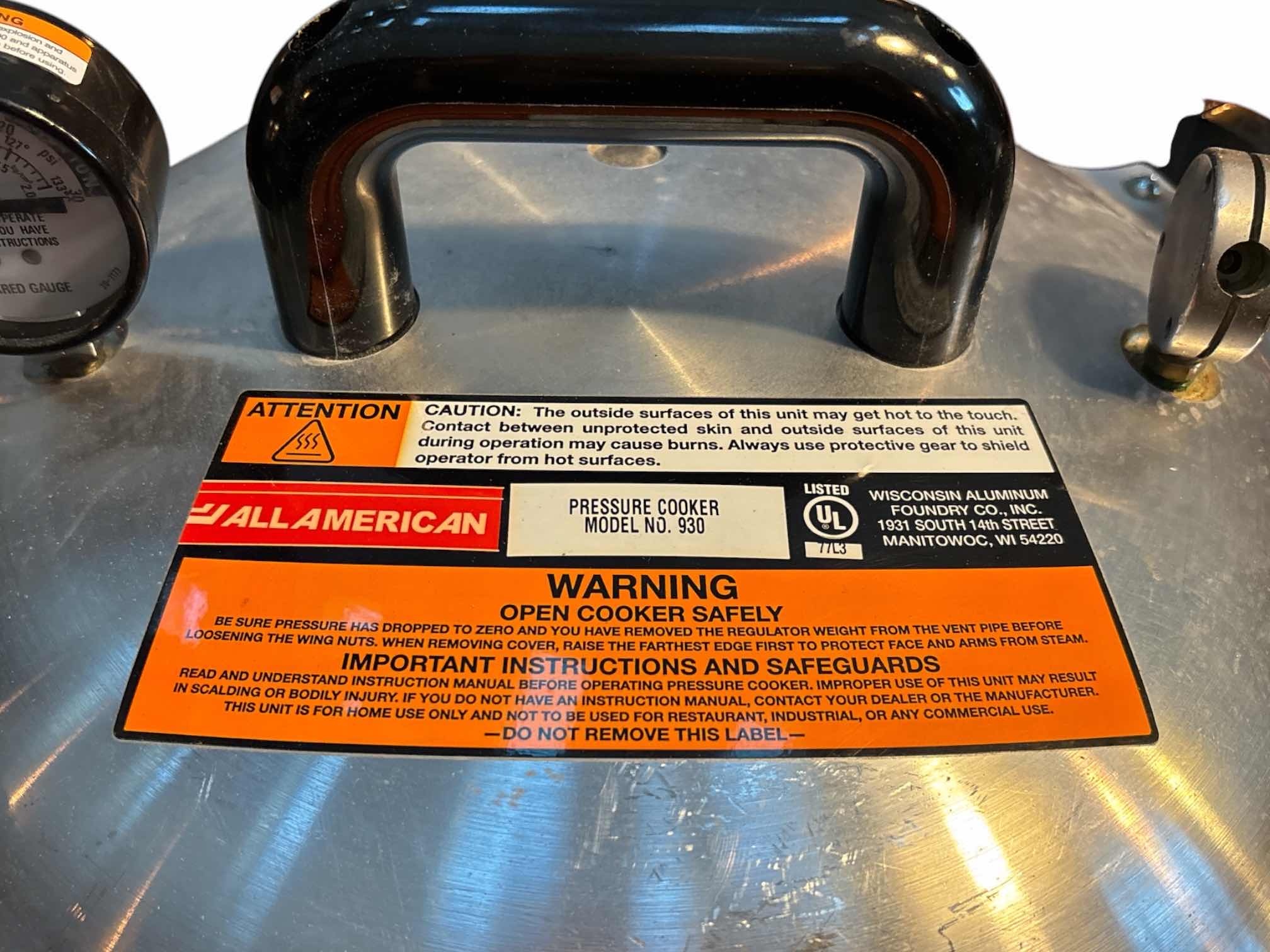 Photo 1 of ALL-AMERICAN PRESSURE CANNER/COOKER, 30 QUARTS