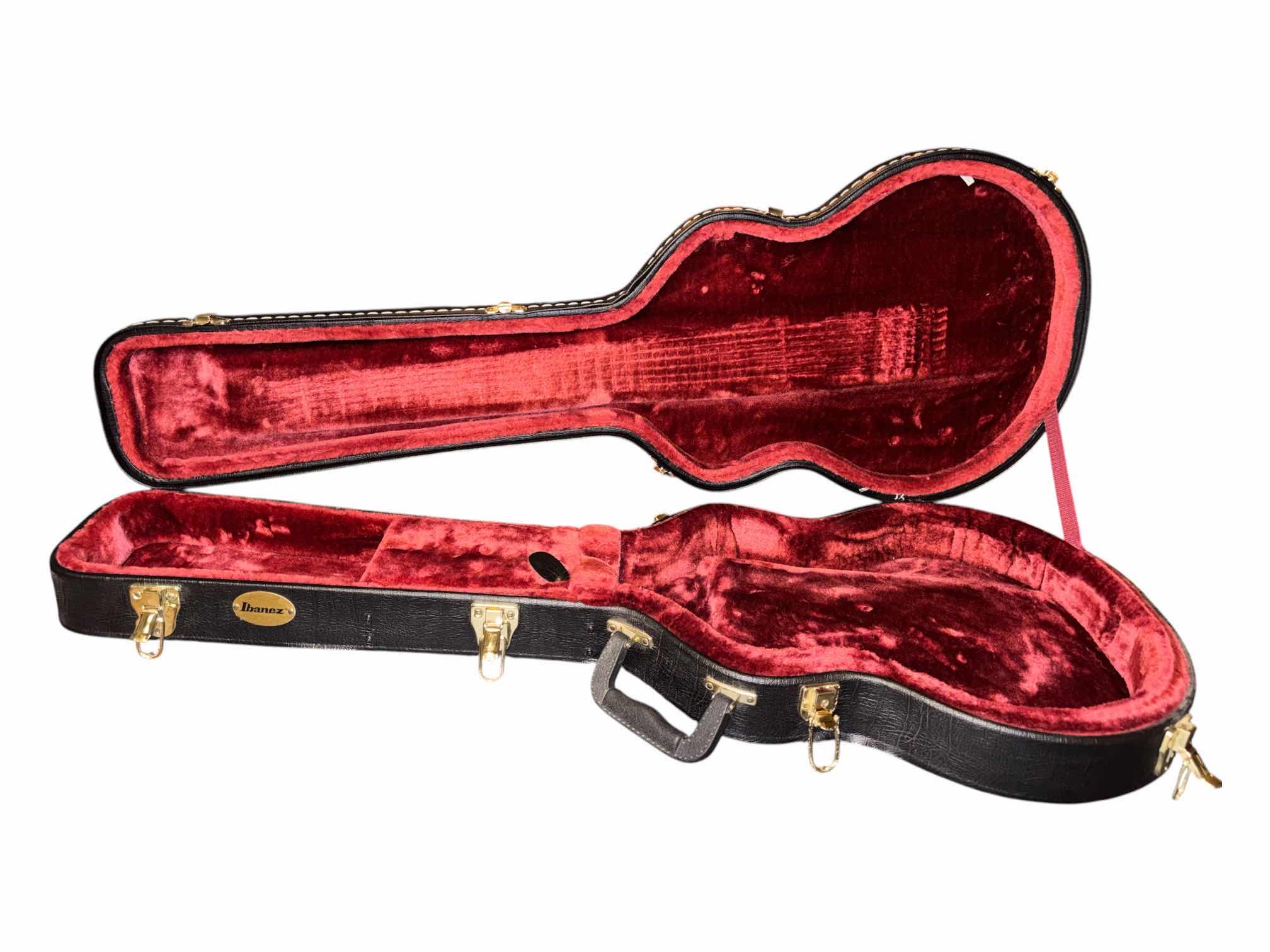 Photo 1 of IBANEZ HARDSHELL BLACK GUITAR CASE W PLUSH RED INTERIOR W KEYS INCLUDED