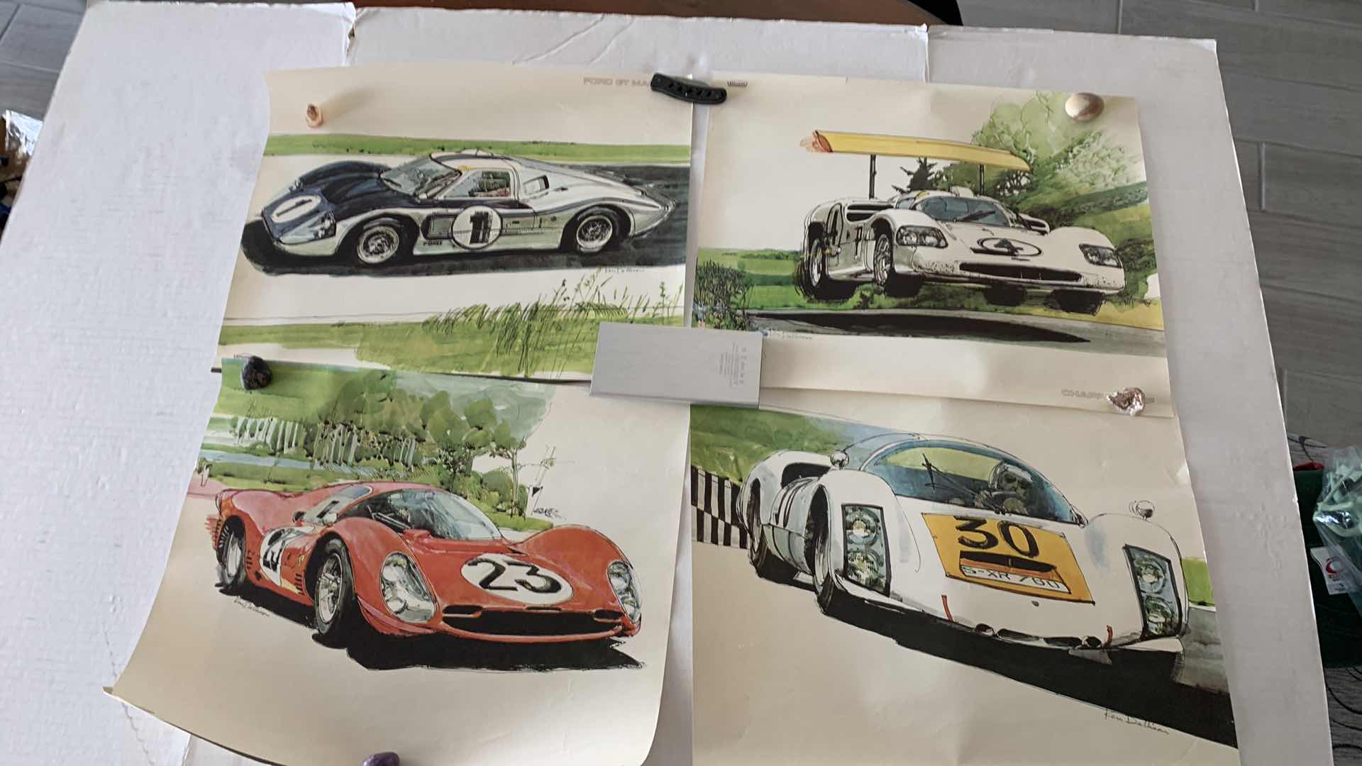 Photo 1 of VINTAGE ORIGINAL AUTOMOBILE RACING ARTWORK