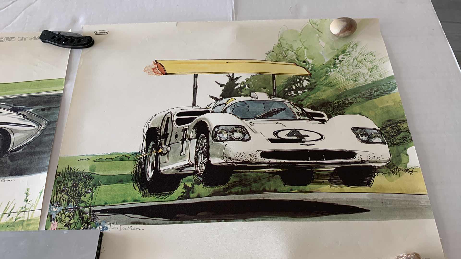 Photo 1 of VINTAGE ORIGINAL AUTOMOBILE RACING ARTWORK